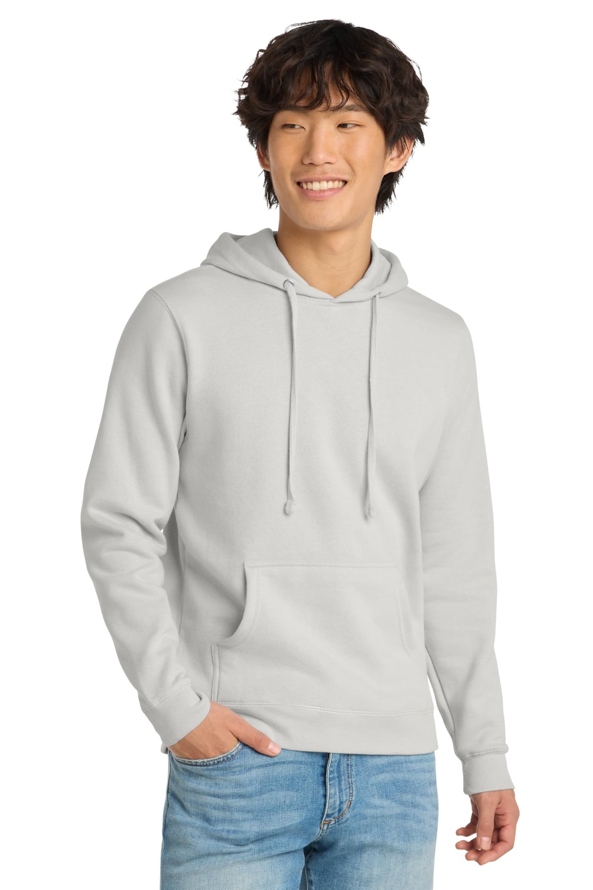 District V.I.T. Fleece Hoodie Sweatshirt for Men & Women,White Smoke,M