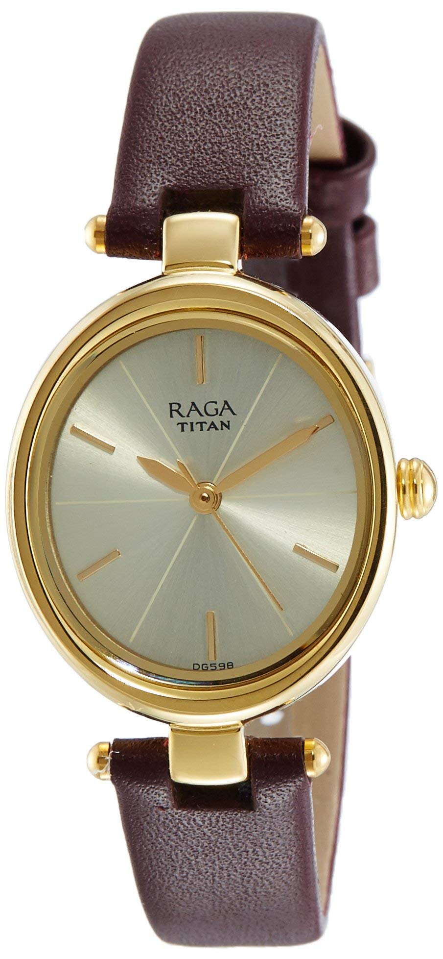 Titan Raga Viva Women’S Bracelet Watch - Quartz, Water Resistant – Brown Leather Band And Classic Dial