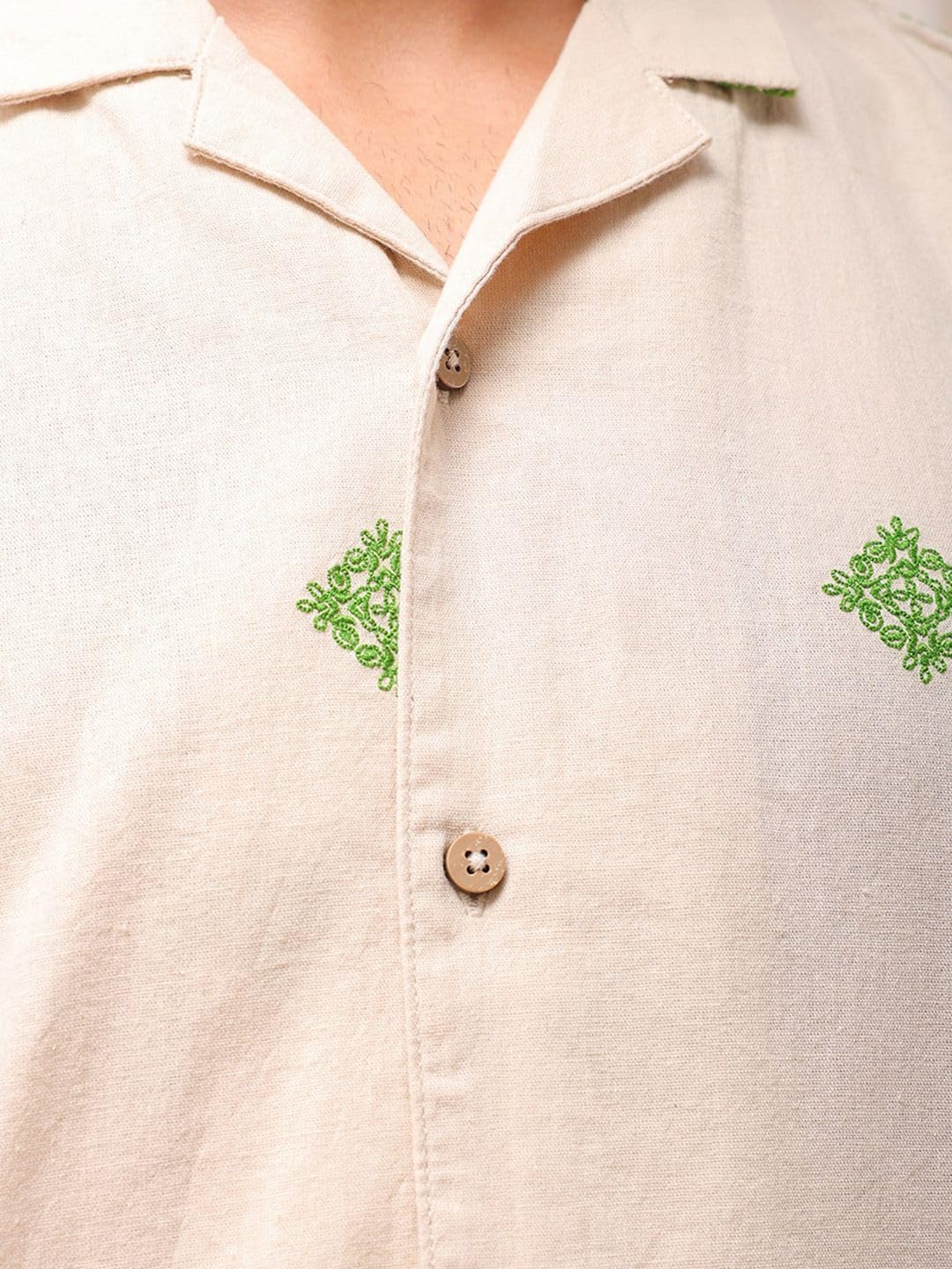 The Indian Garage Co Mens Relaxed Fit Shirt (0823-SHEMRS-16-01_Natural