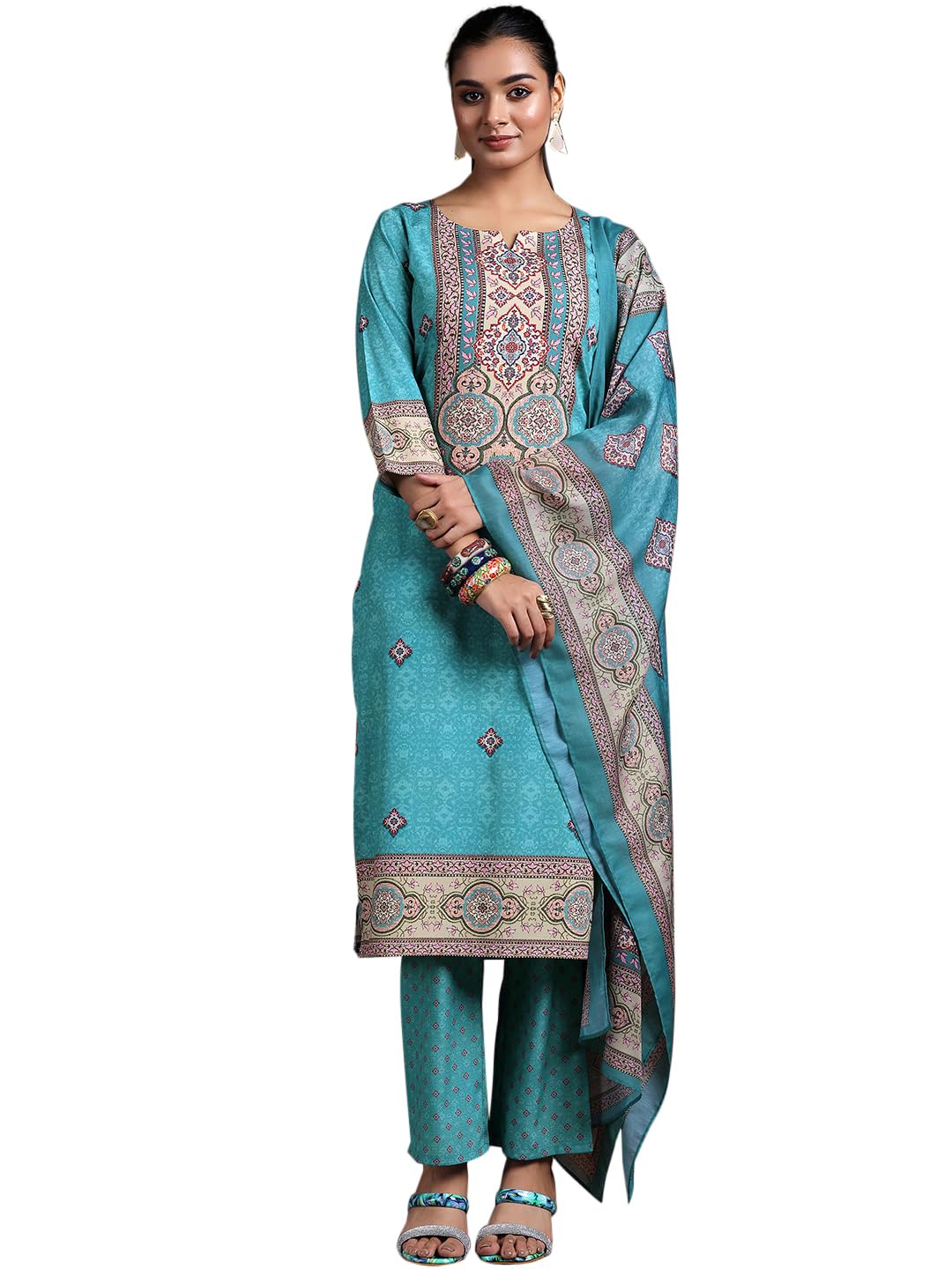 Libas WomenS Poly Crepe Kurta Set (36942