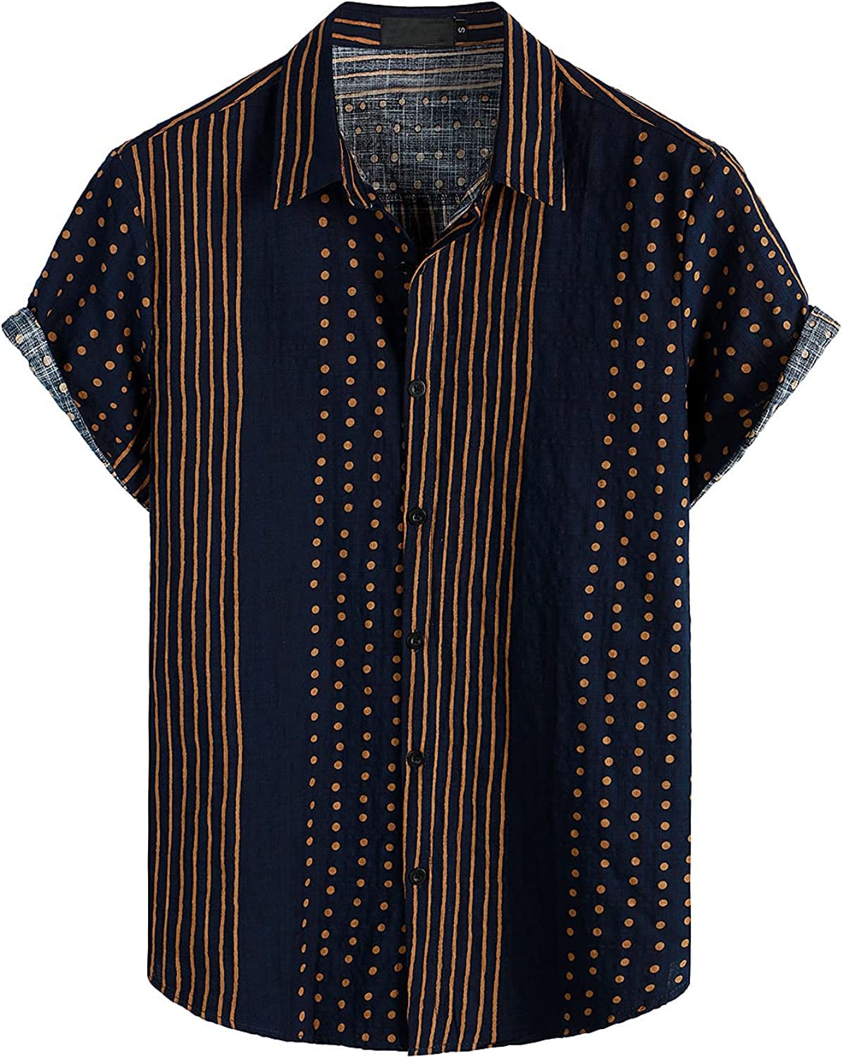 ANNI DESIGNER Mens Cotton Blend Digital Printed Stitched Half Sleeve Shirt (Unis Blue-Nw_M_Blue_Medium)