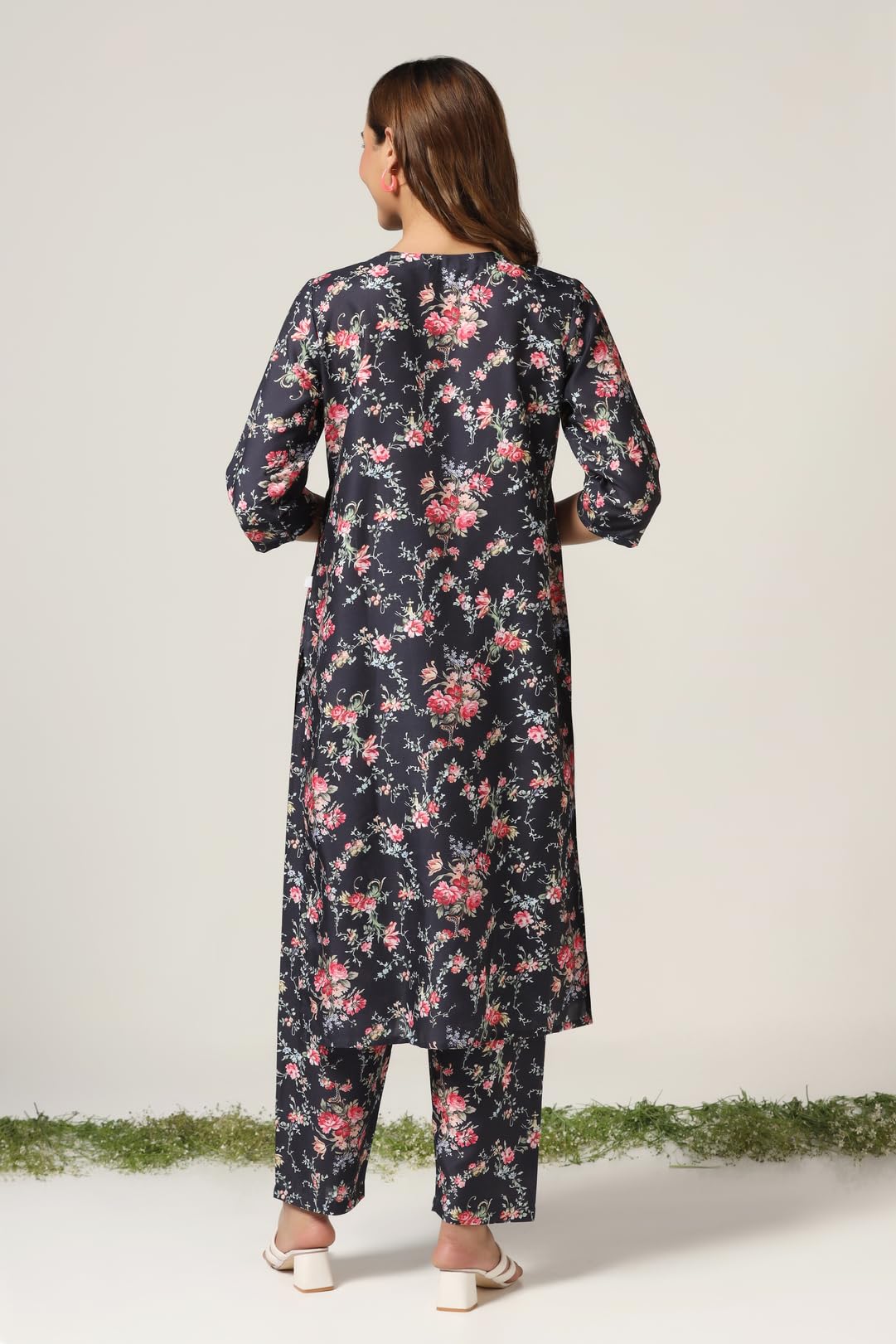 Leriya Fashion Rayon Alia Cut Kurta Set For Women | Alia Cut Kurta Set For Women | Ethnic Co-Ord Set For Women (Large, Black)