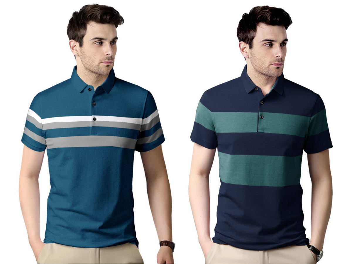 MenS Regular Fit Polo T Shirt (Combo Pack Of 2) |Half Sleeves |Collar Tshirts |Nobel Monk T Shirt | Casual Tshirt