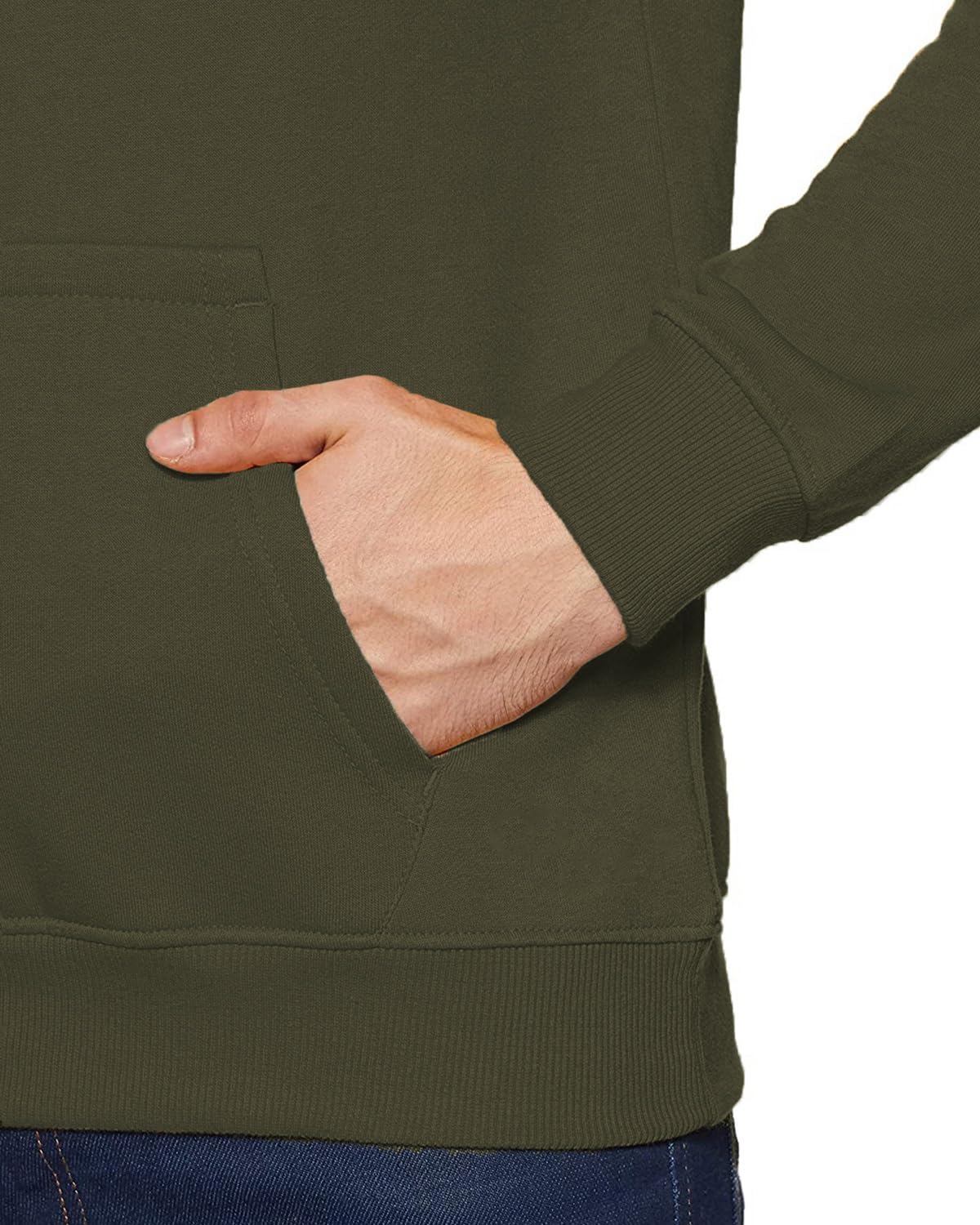 ADRO Cotton Sweatshirt for Men | Mens Hooded Hoodie | Olive