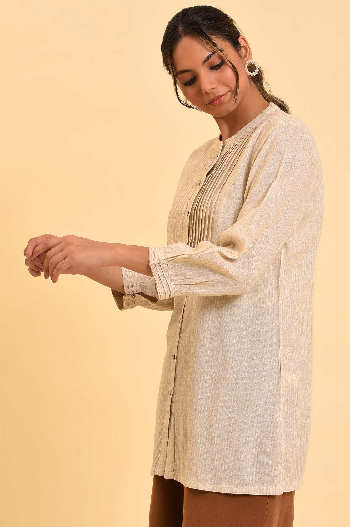 W for Woman Womens Regular Fit Top (23FEW30615-830047_Beige
