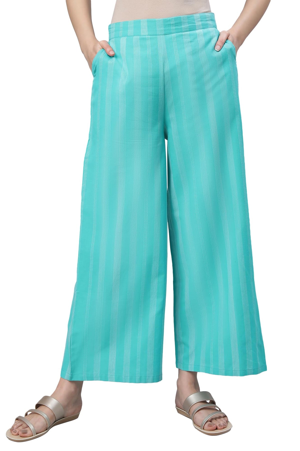 Aurelia Pure Cotton Strechable Palazzo Pants For Women | Ankle Length Palazzo Pants For Women | Pure Cotton Palazzo Pants For Wo