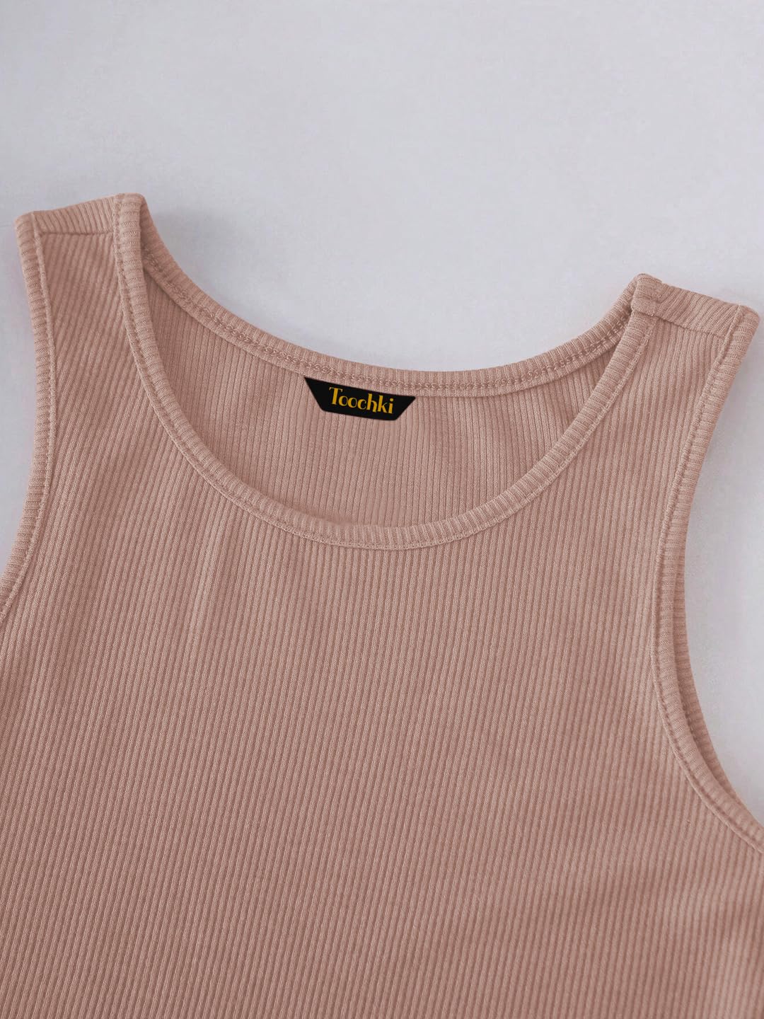 Toochki Tops for Woman | Spandex Top | Crop | Short | Western | for Jeans | Sleeveless | Stretchable | Dark Beige