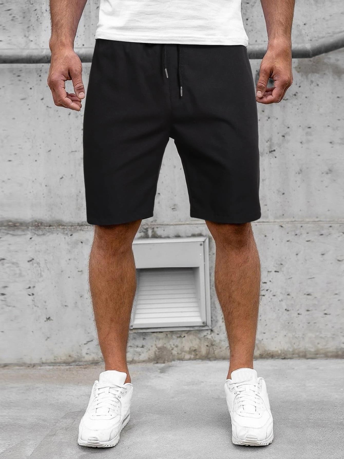 Nobero MenS Bermuda Shorts (1M-Bwsh-R0036-Bl_Black / Olive Green