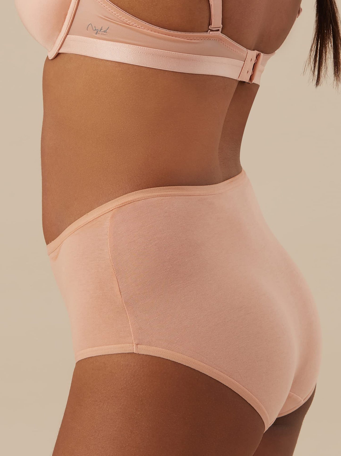 Nykd (Nyp036 All Nude Cotton Full Brief Panty Set For Women (Pack Of 3) | High Waist Full Coverage Underwear With Anti Odour Tec