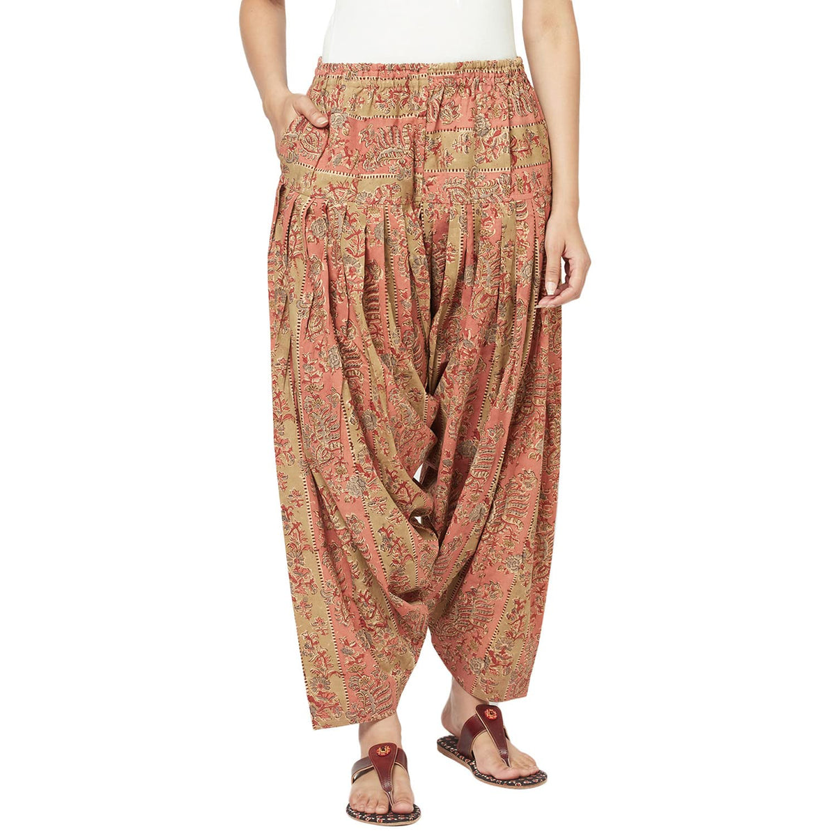 Fabindia Women Printed Elasticated Patiala Cotton_Xs/S Multicolour