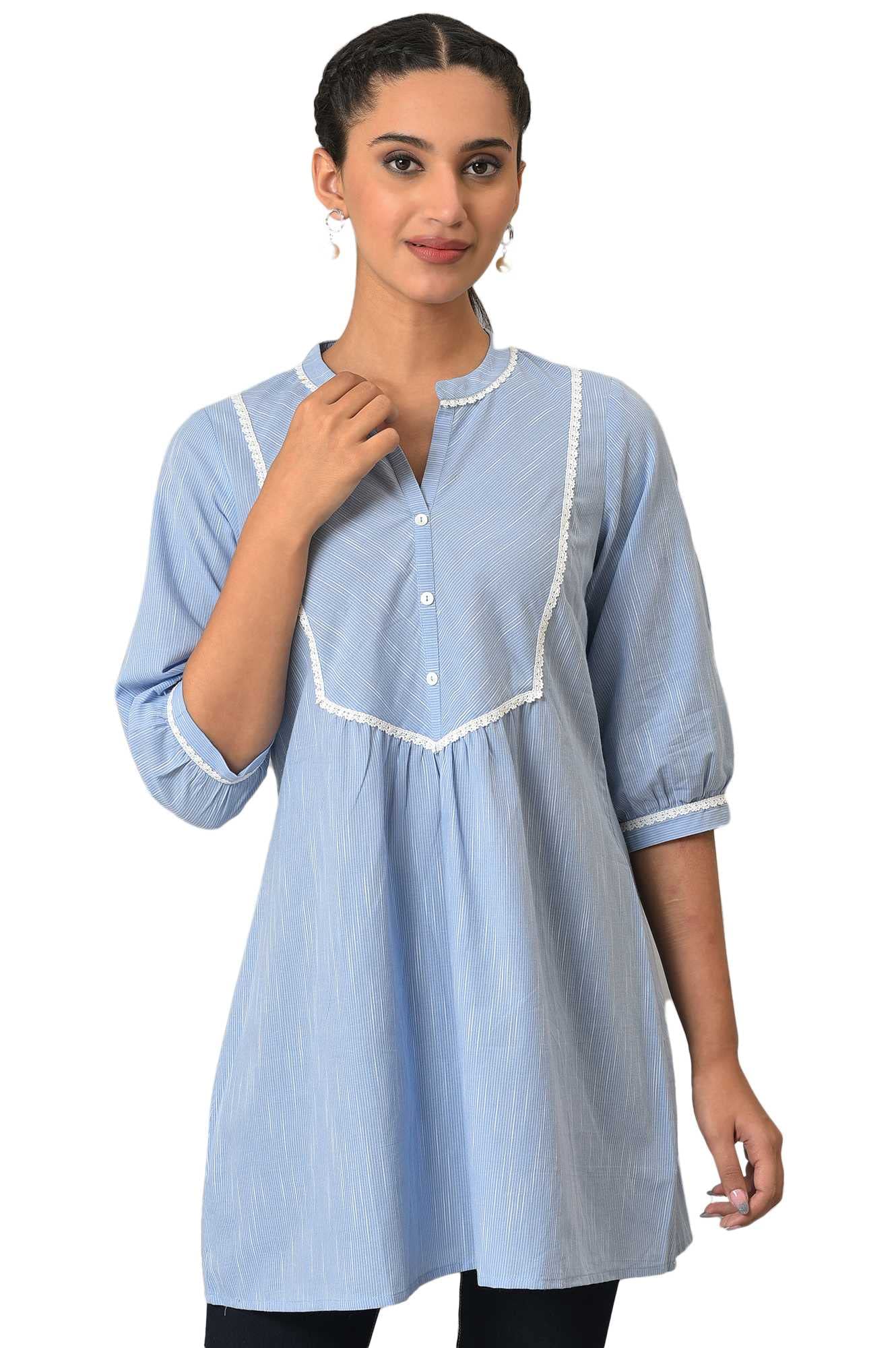 Aurelia Dyed Cotton Collar Neck Women's Kurti