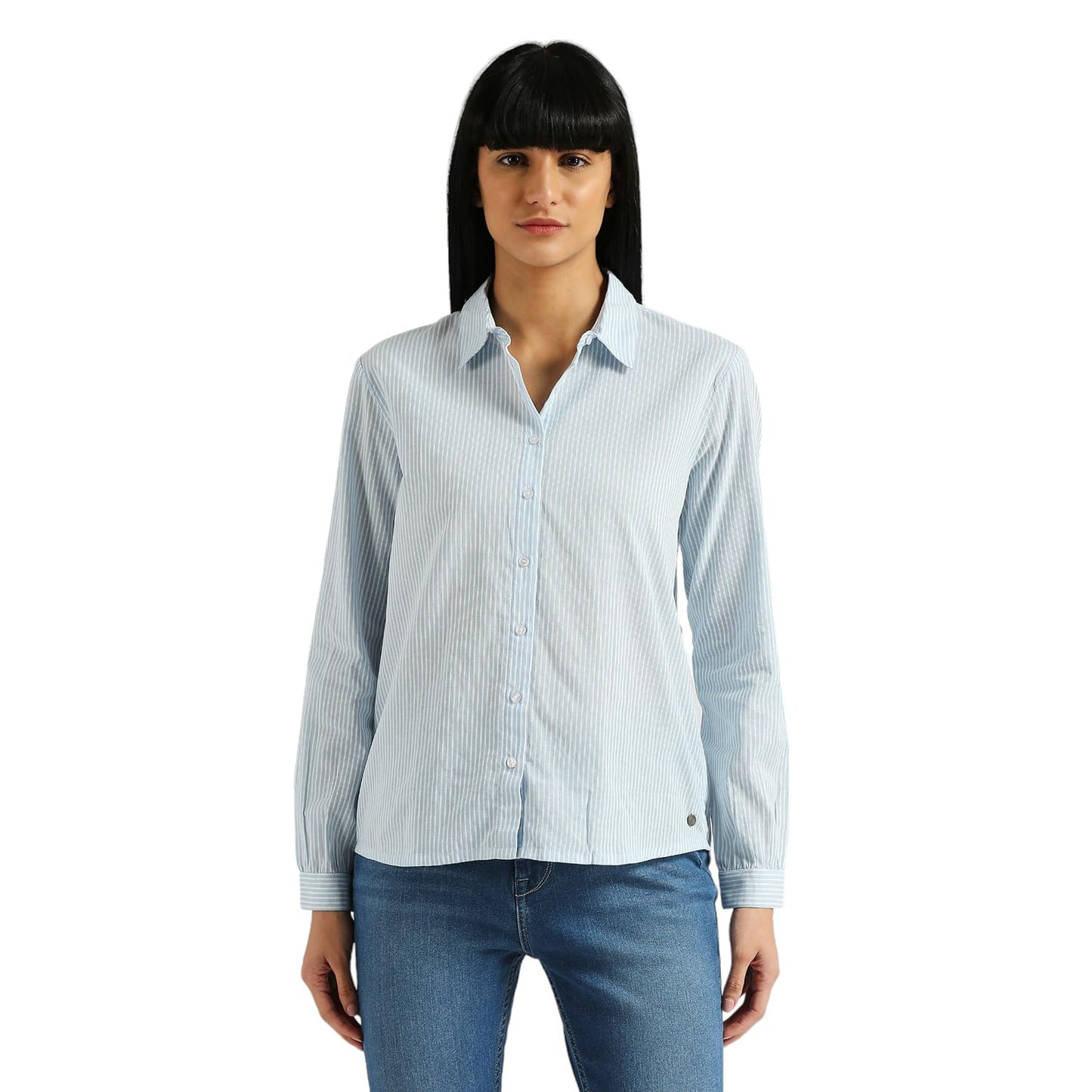 Maiden Striped Comfort Fit Shirt With Gathers On Back