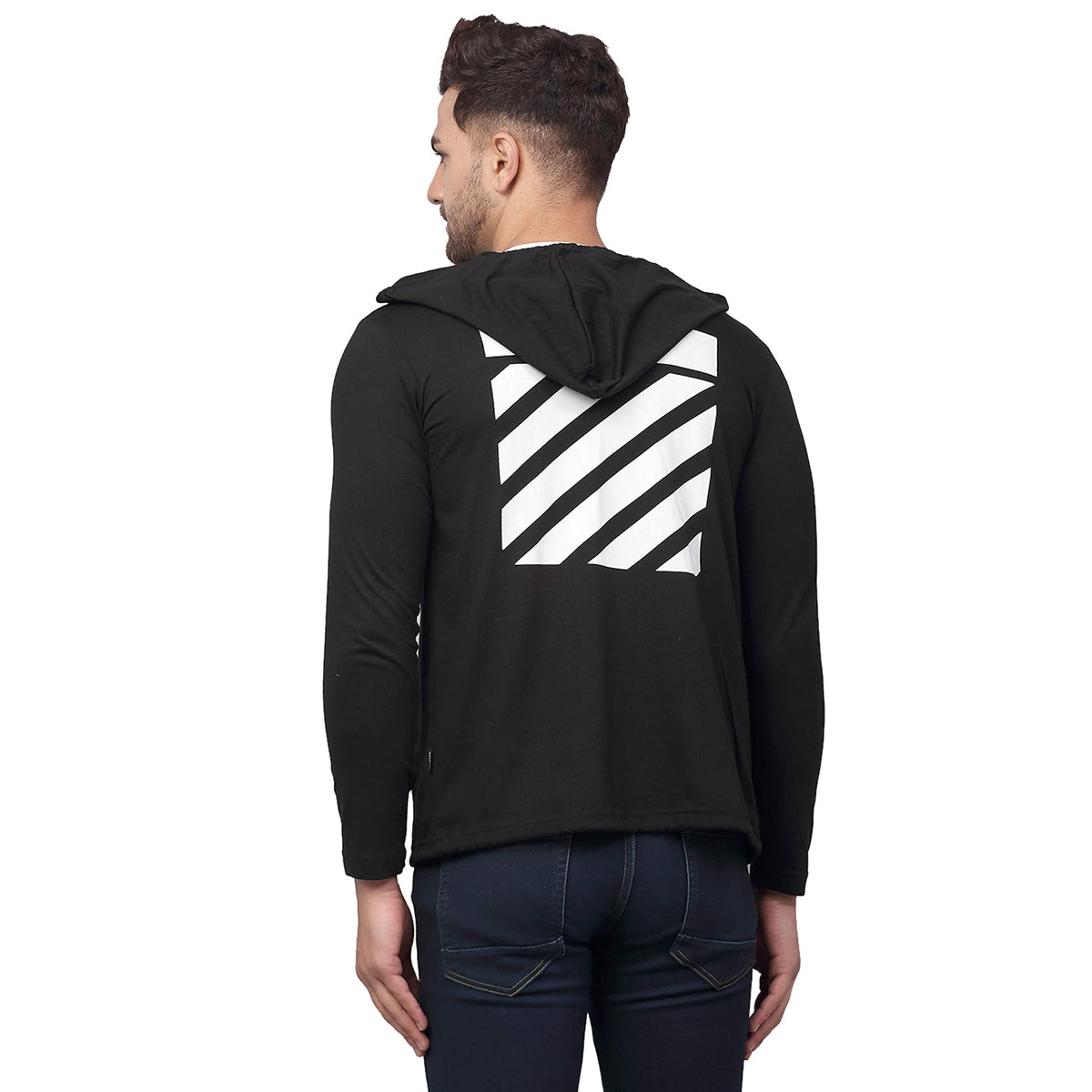 RIGO Black Full Sleeves Front Open Shrug for Men | Long Sleeves Front Open Cardigan for Men