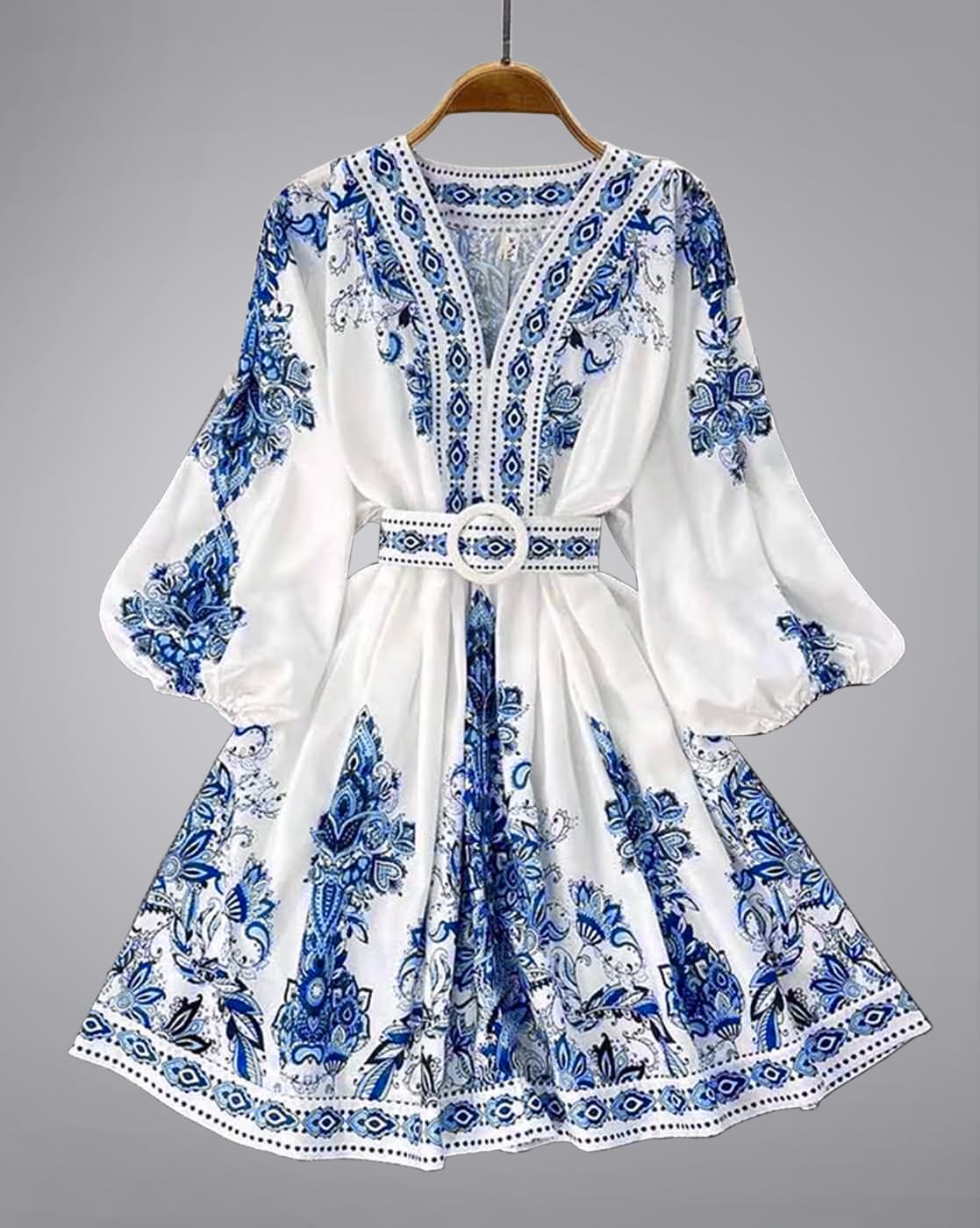 Noble Monk Women One Piece Dress | Floral Pattern | Fit And Flared Frock For Women