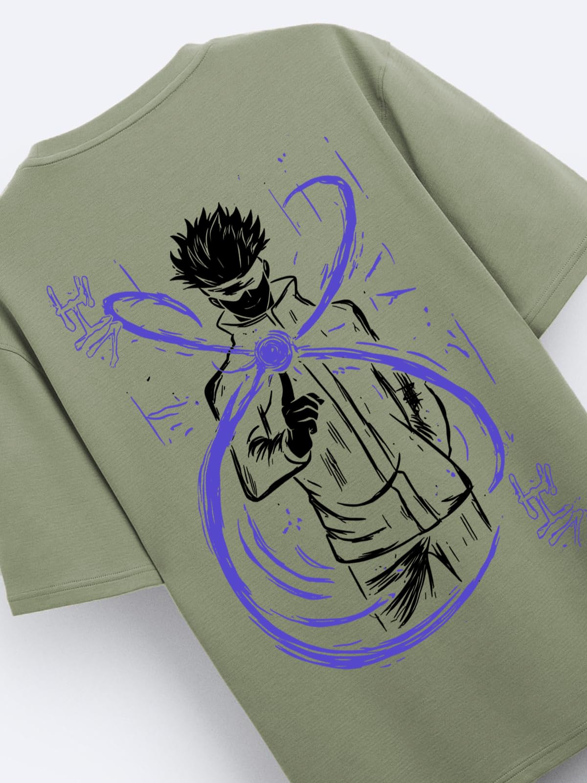 ADRO Oversize T Shirt for Men | Drop Shoulder Cotton T Shirt | Anime Oversize T-Shirt | Luffy T Shirt Gear 5| Trendy Front and B