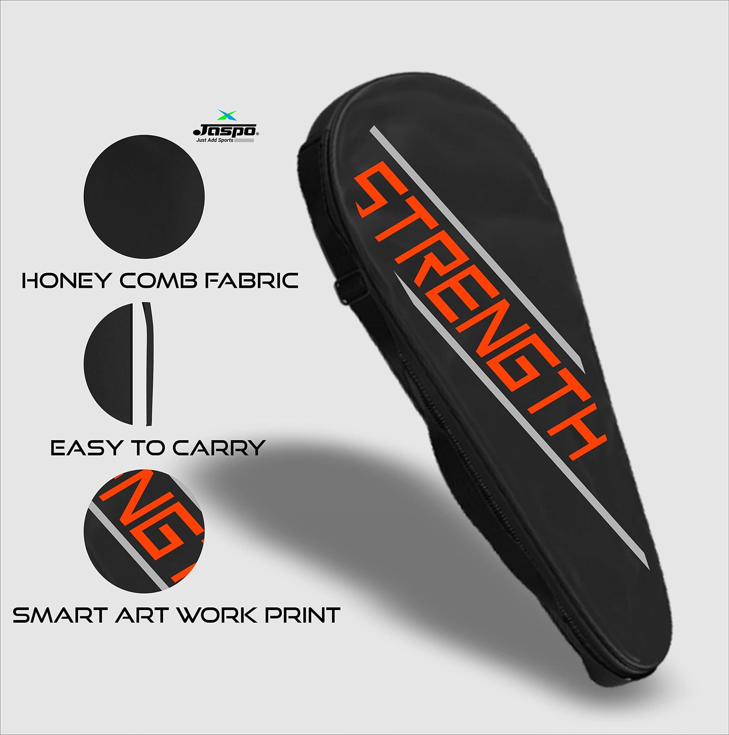 Jaspo Steel Badminton Racket Combo Set - Lightweight, 1 Pair with 5 Feather Shuttlecocks & Carrying Bag, Black, One Size