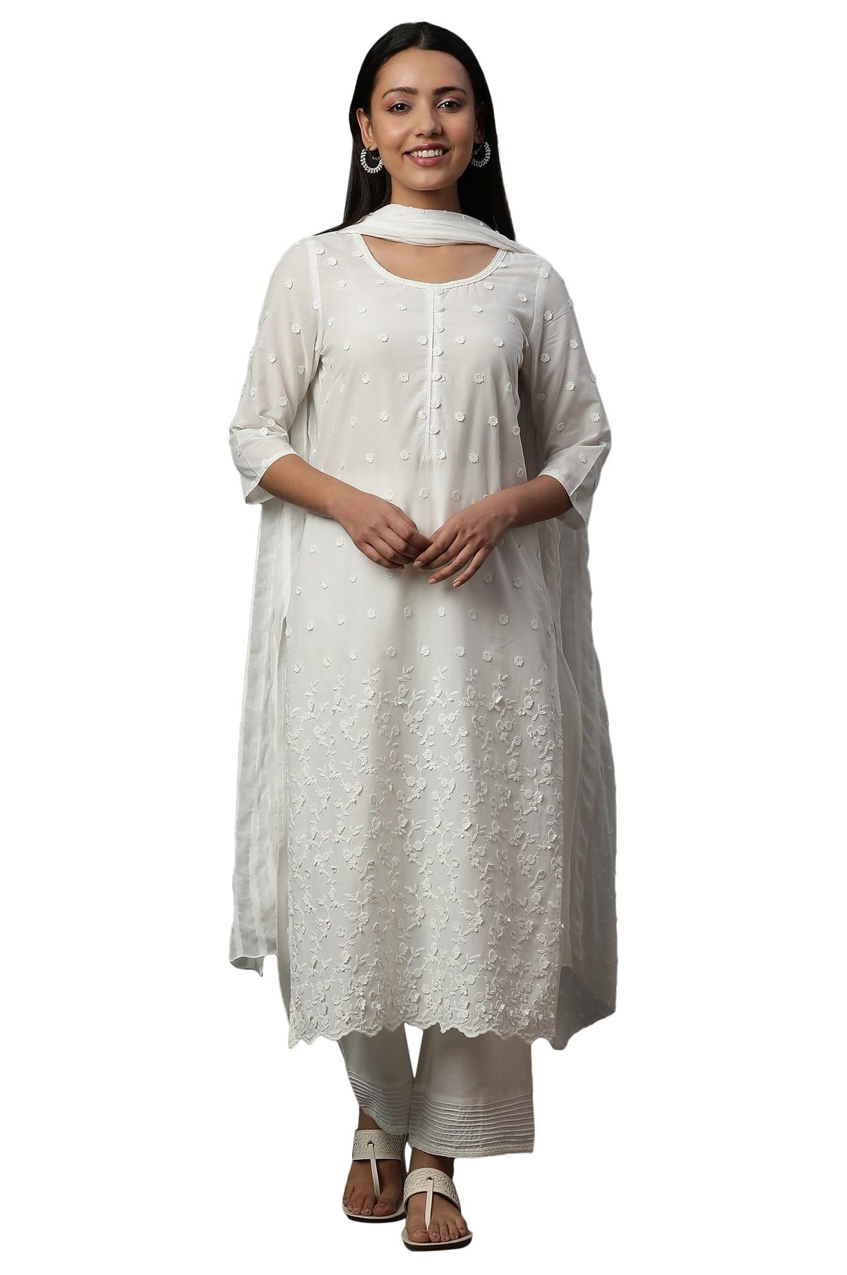 Aurelia WomenS Cotton Kurta Set (24Feas14977_White