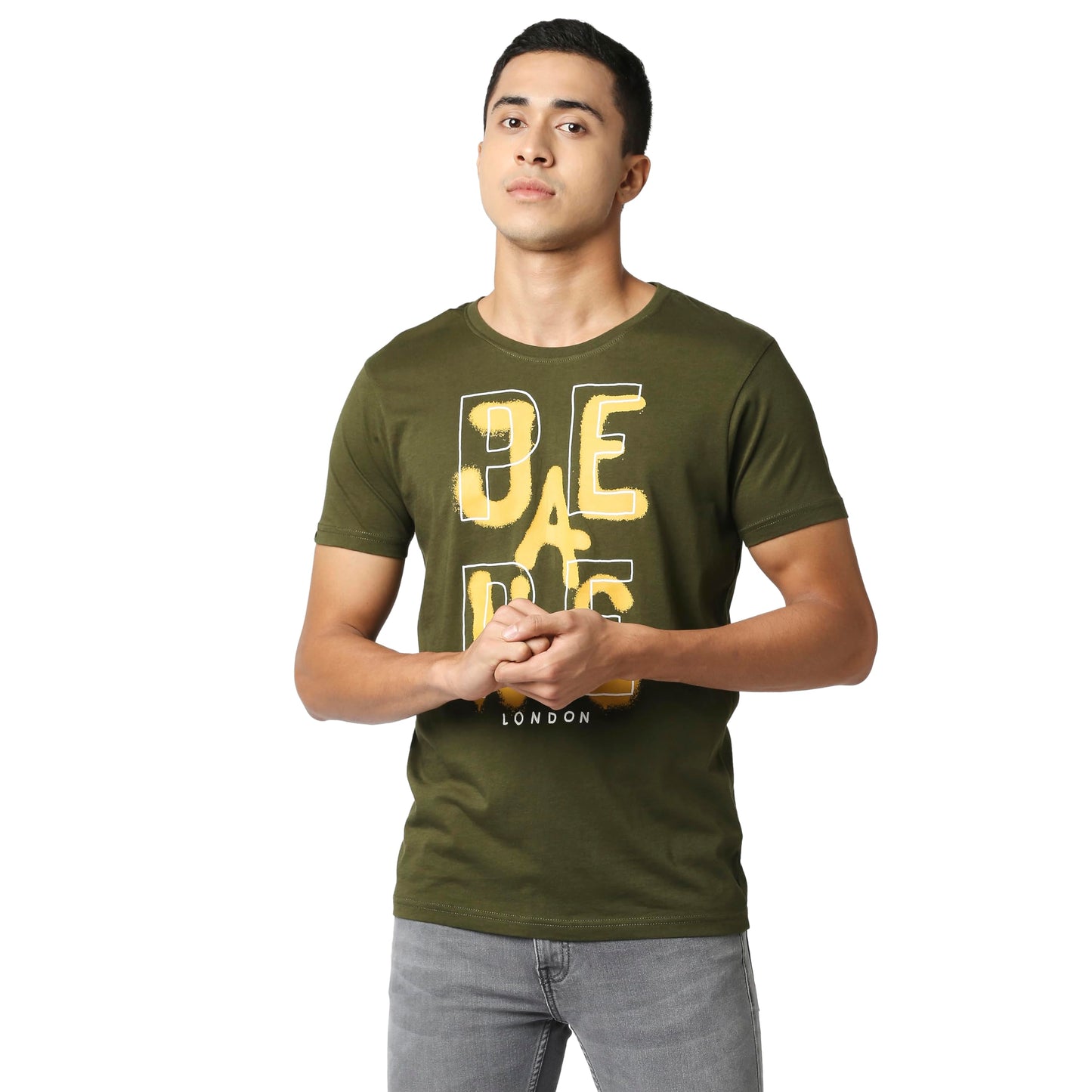 Pepe Jeans MenS Printed Slim Fit T-Shirt (Pm508733_Dk Olive L)