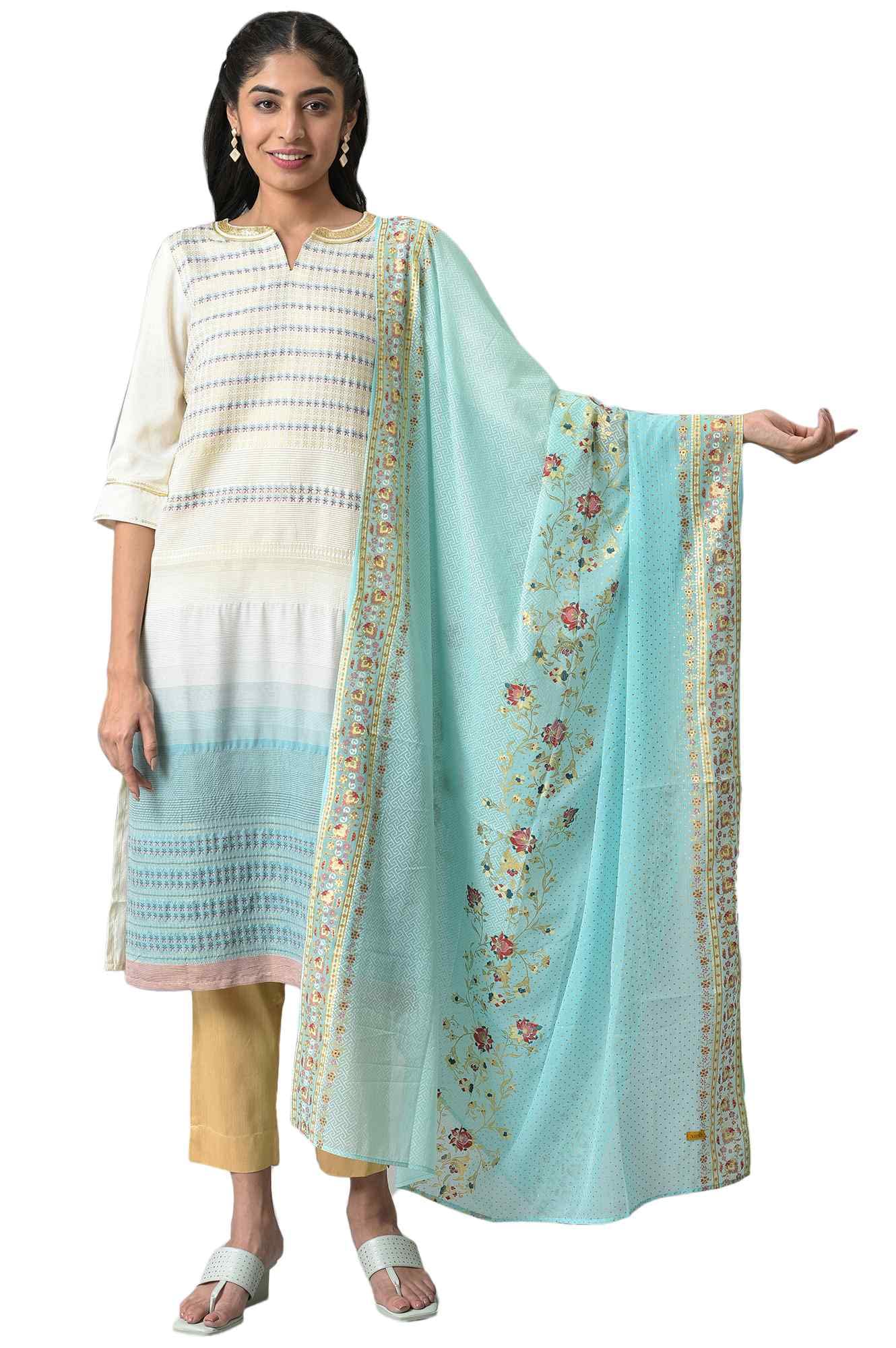 Feel Astounding In This Pink Georgette Printed Dupatta That Has Half And Half Floral Jaal With Half Drop Dots, Accentuated With