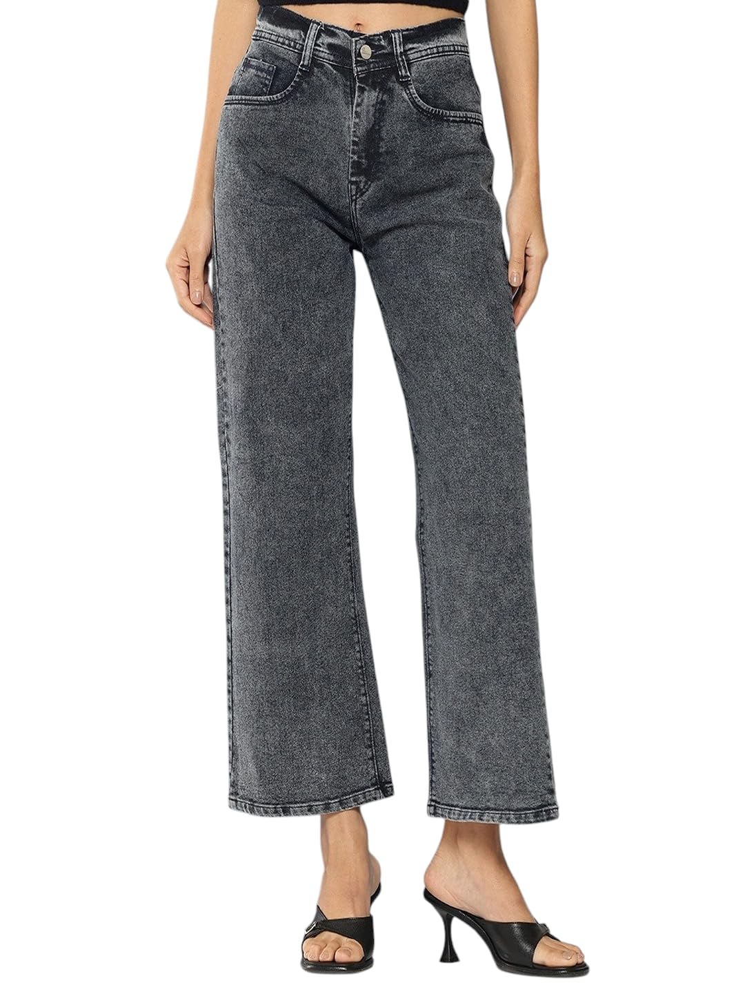 Aarika Girls Grey Colour Solid Denim Jeans(9-14 Years)