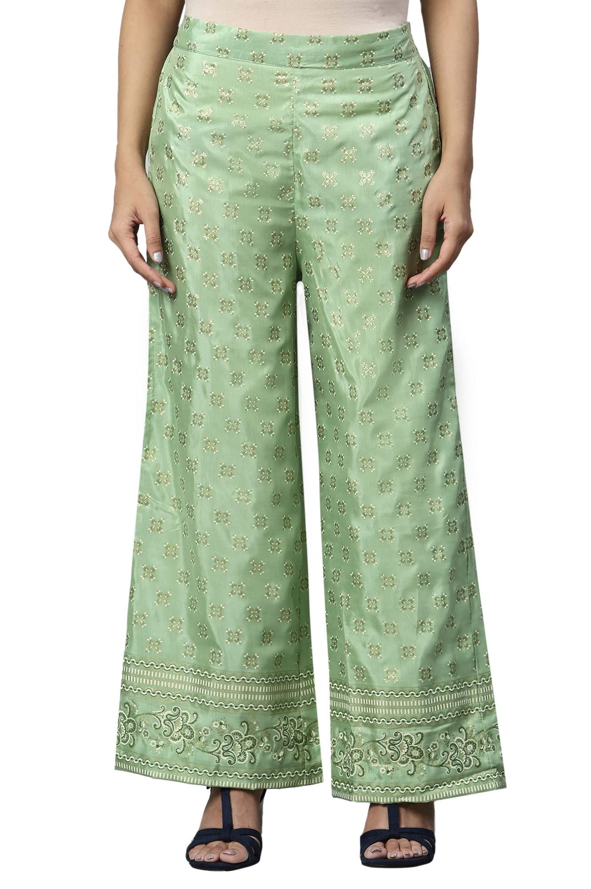 Aurelia Printed Strechable Palazzo Pants for Women | Ankle Length Palazzo Pants for Women