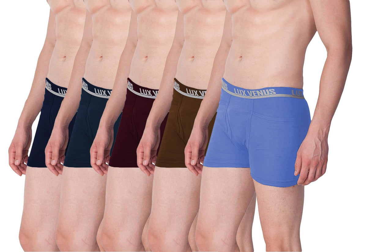 Lux Venus Pure Cotton Pocket Drawer For Men (Pack Of 5) Multicolour