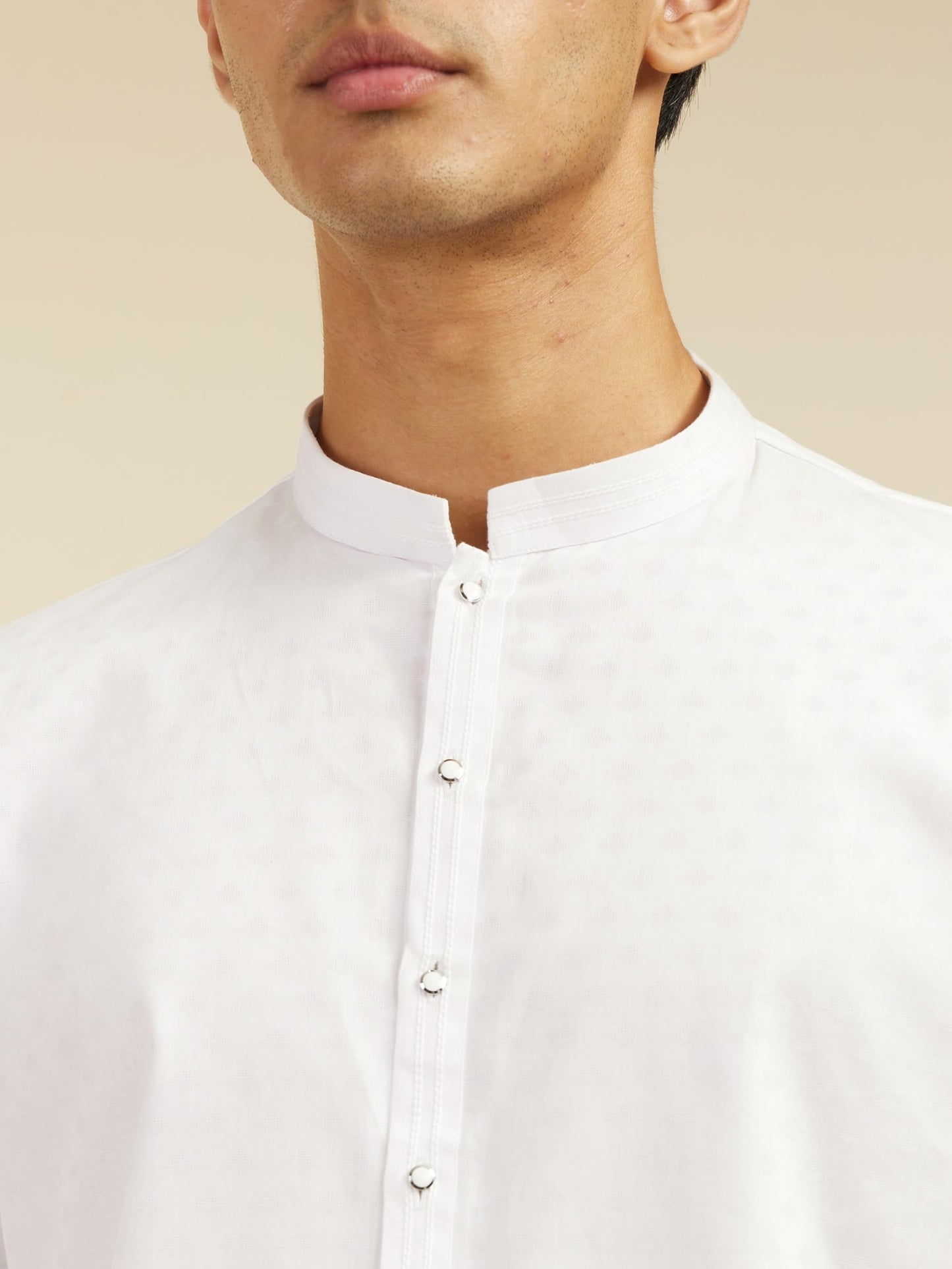 Diwas By Manyavar MenS Cotton Self Design Kurta (White,Xxxl)