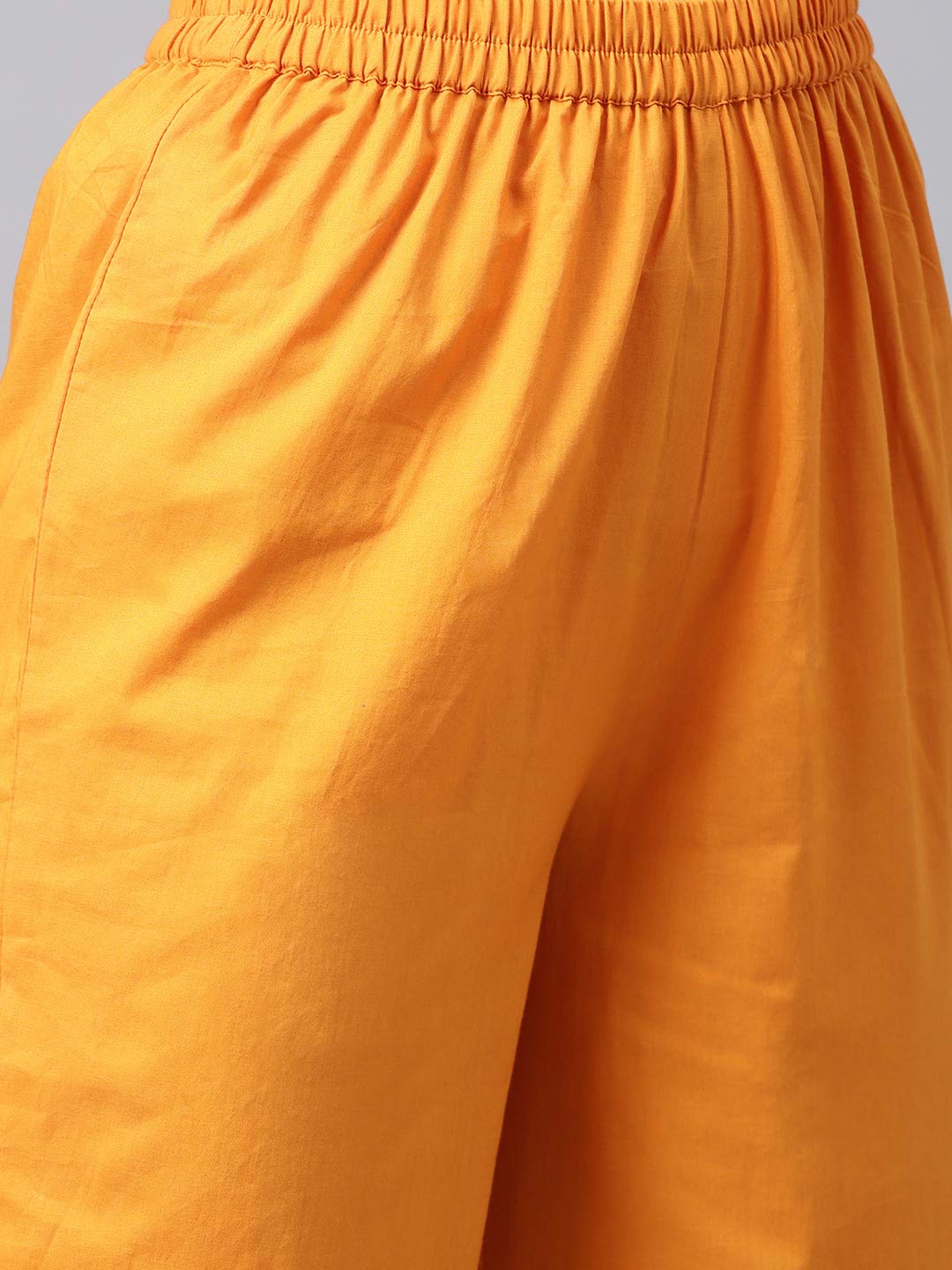 Idalia Women's Pink Rayon Kurta With Mustard Cotton Pants