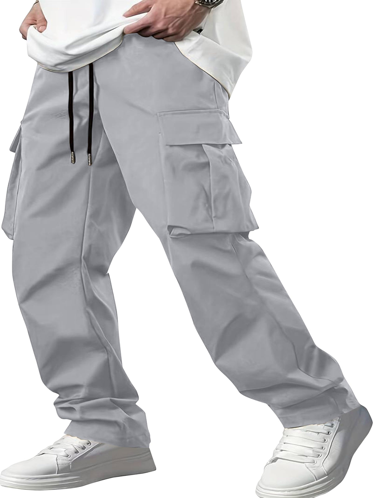 Indoprimo MenS Regular Casual Pants (B0Dfpkwp7B_Grey