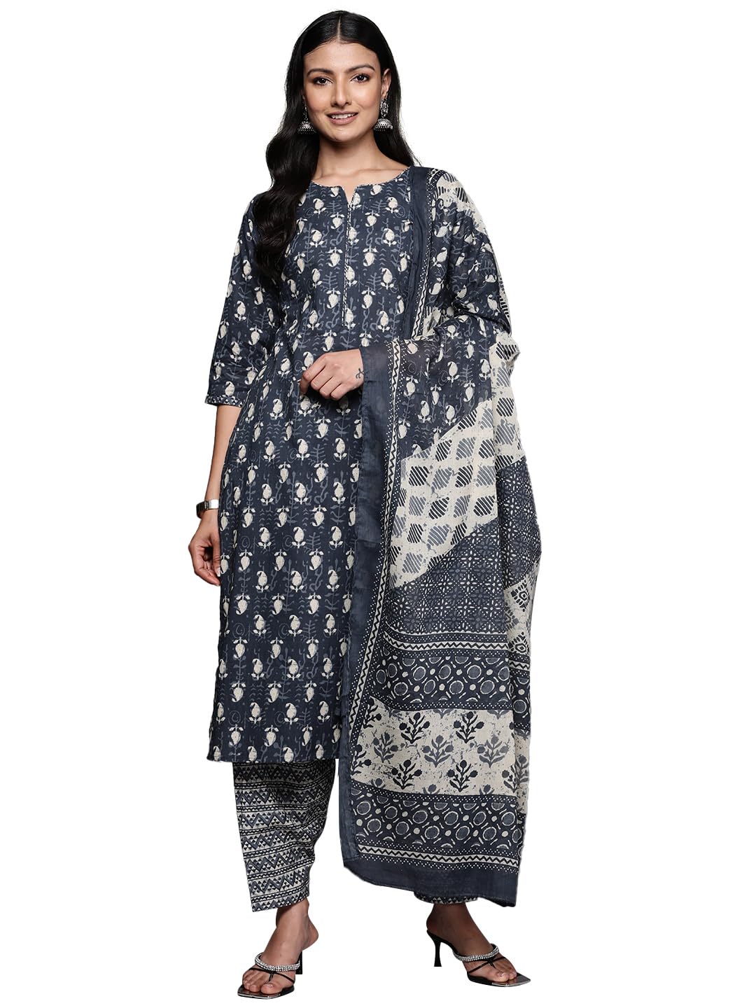 Libas WomenS Pure Cotton Kurta Sets (34242_Grey