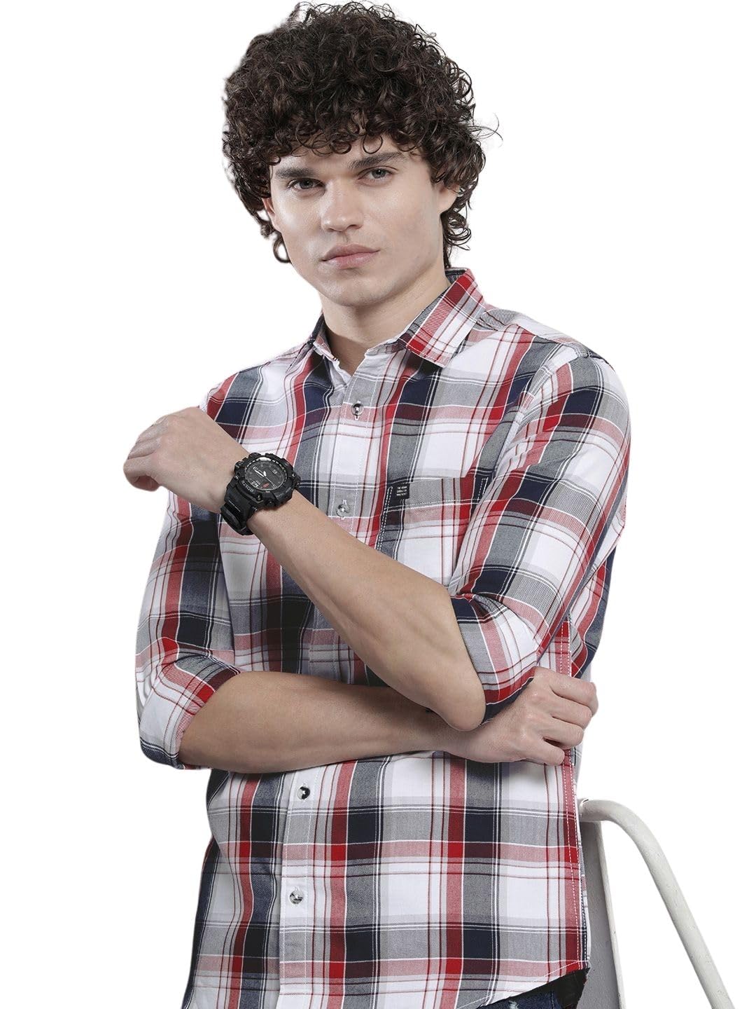 The Indian Garage Co Mens Regular Fit Shirt (1122-SHBCCPYD-06-01_Navy