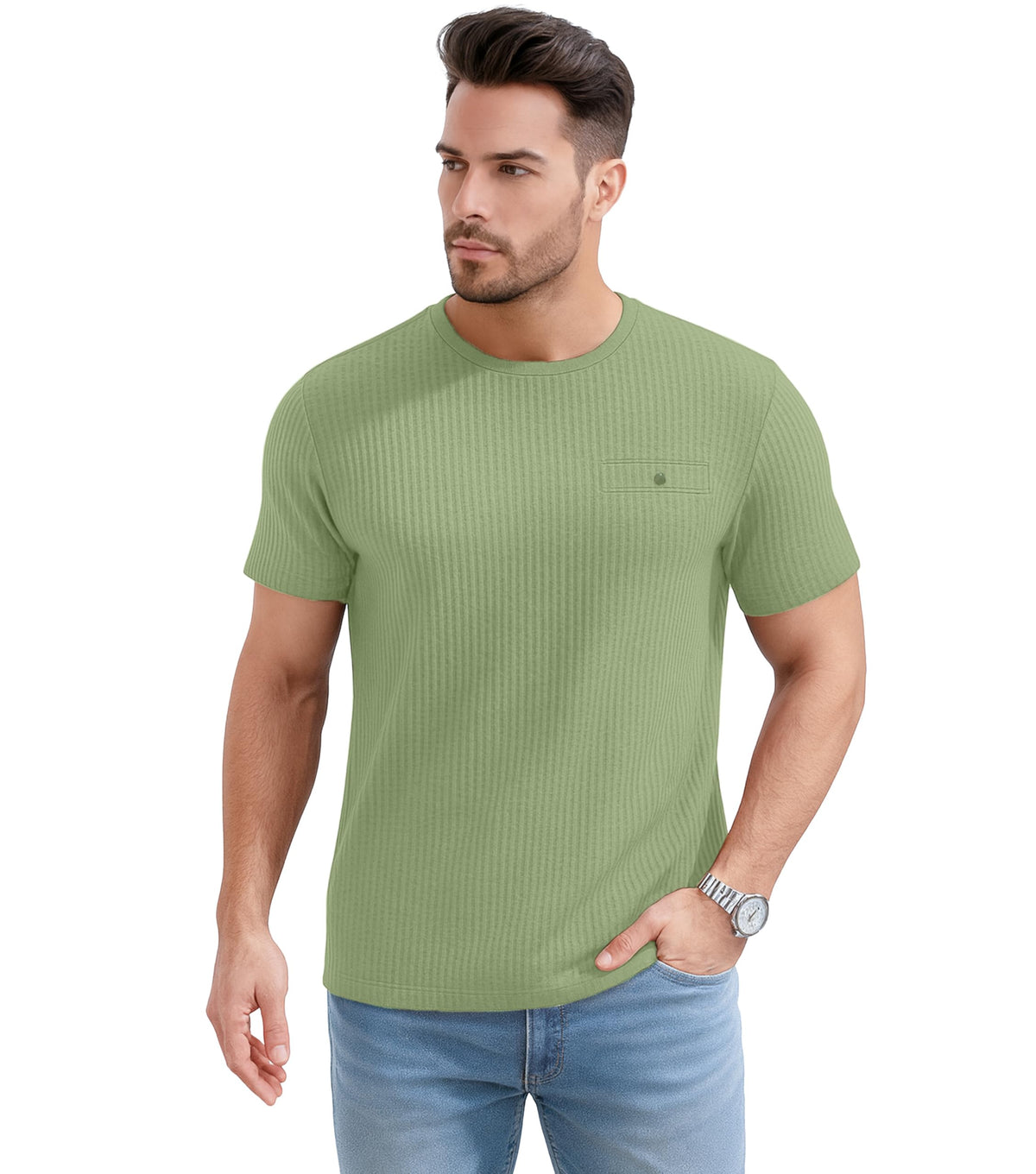 SHODOX Mens Solid Round Neck Half Sleeve Regular fit Tshirt (Pack of 1)