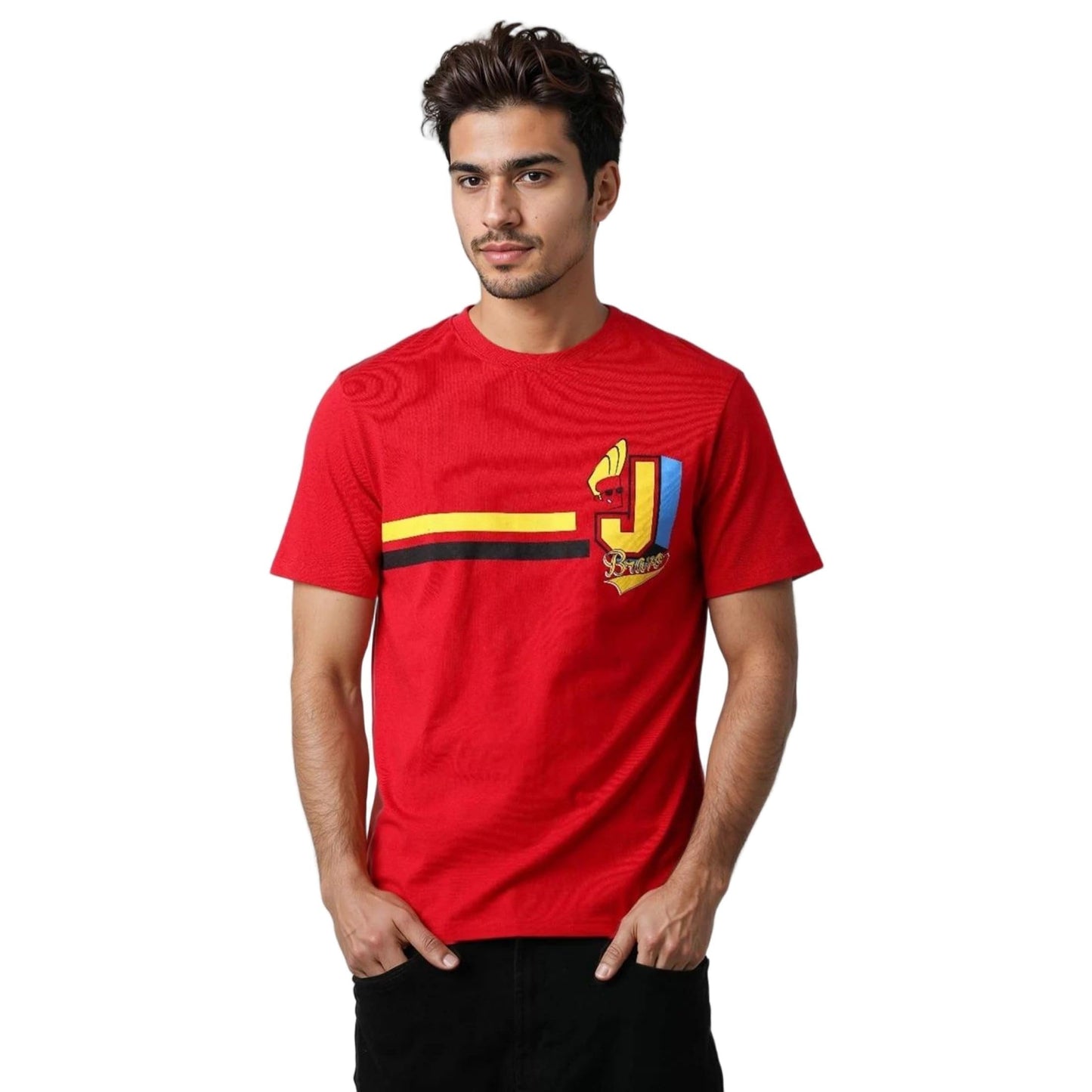 The Indian Garage Co Mens Warner Bros. Collection Slim Fit Johny Bravo Crew Neck T-Shirt