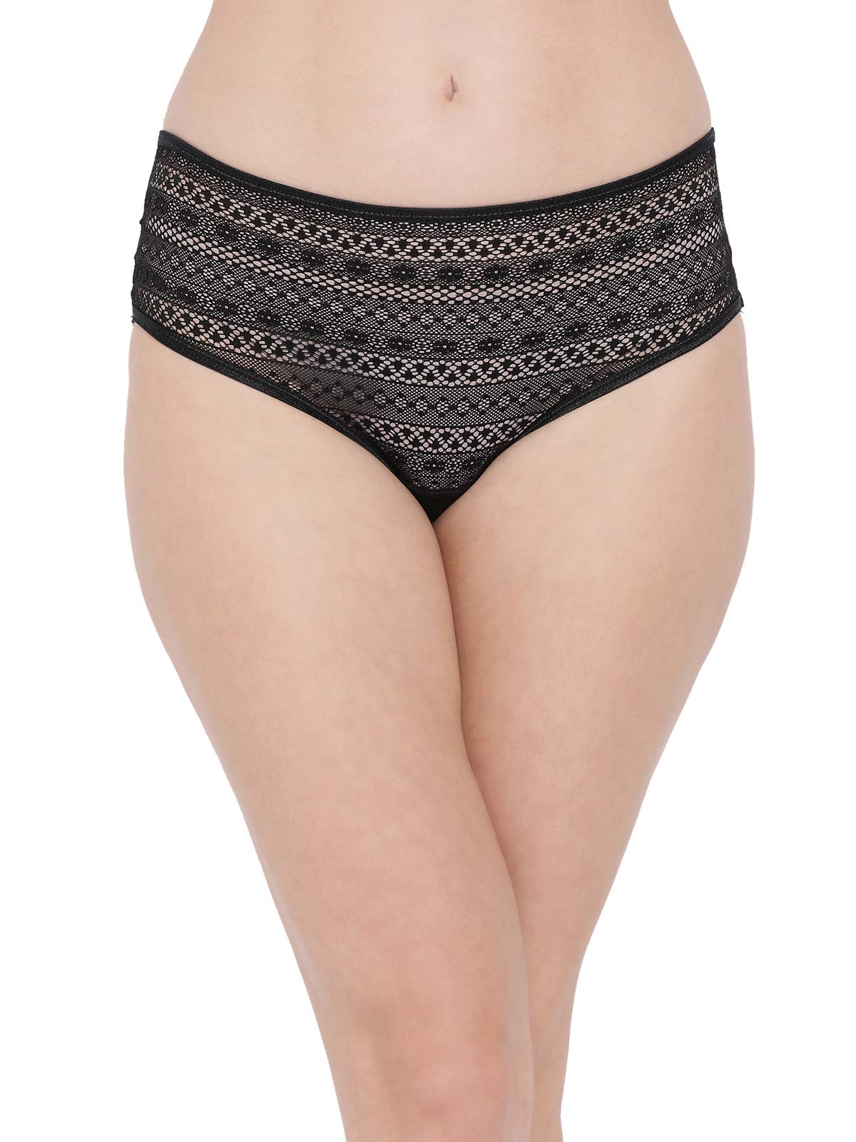 Clovia Womens Net Plain/Solid Brief (Pn1905P13S_Black_Small)