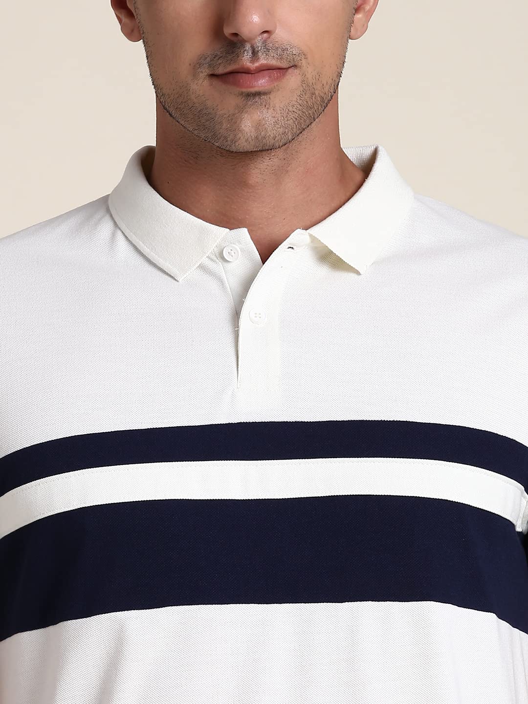 Dennis Lingo MenS Slim Fit Offwhite Polo T-Shirt