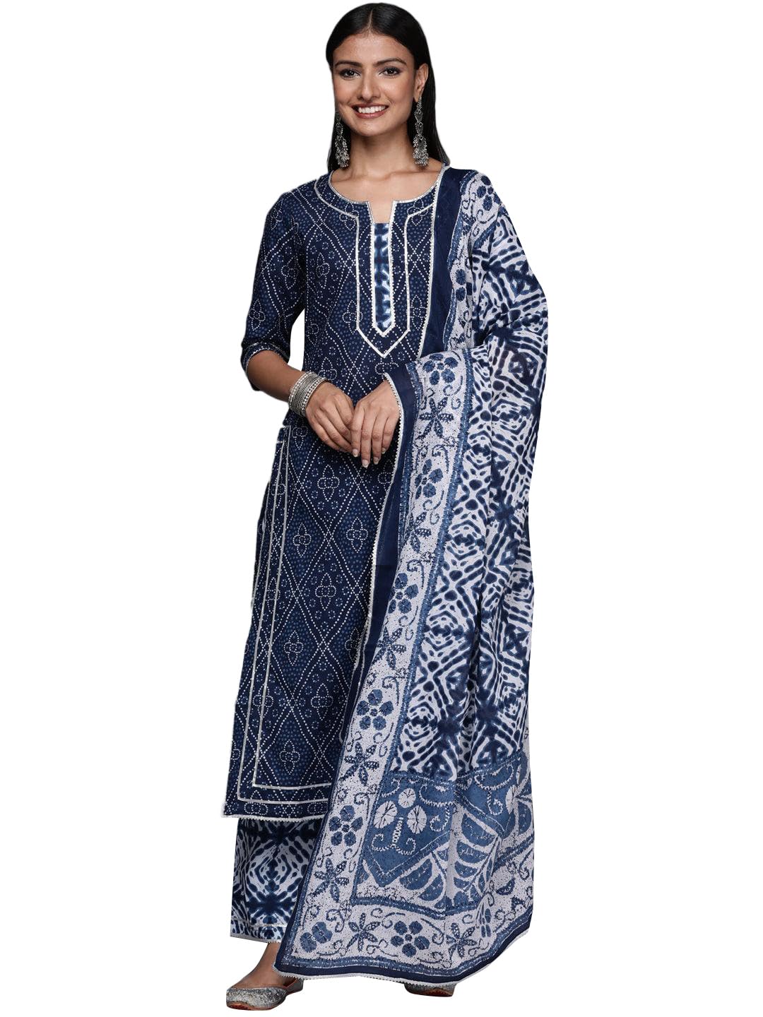 Libas WomenS Cotton Kurta Sets (34051O_Blue