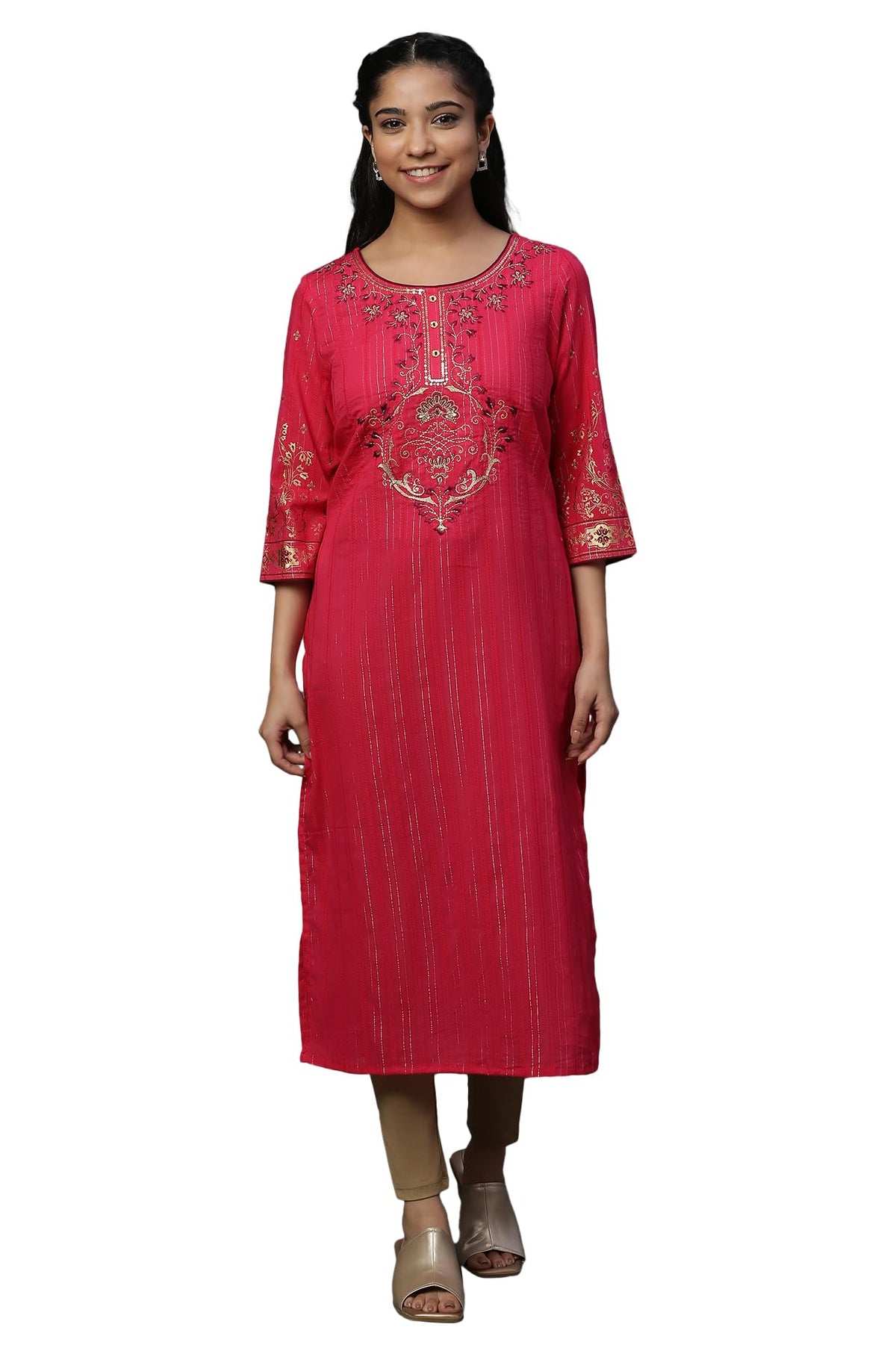 Aurelia WomenS Viscose Regular Kurta (24Fea14536-606629_Wine