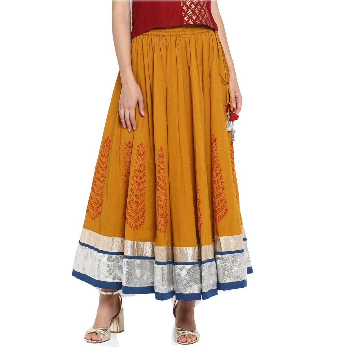 Varanga Mustard Flared Skirt KFF-VAR218710