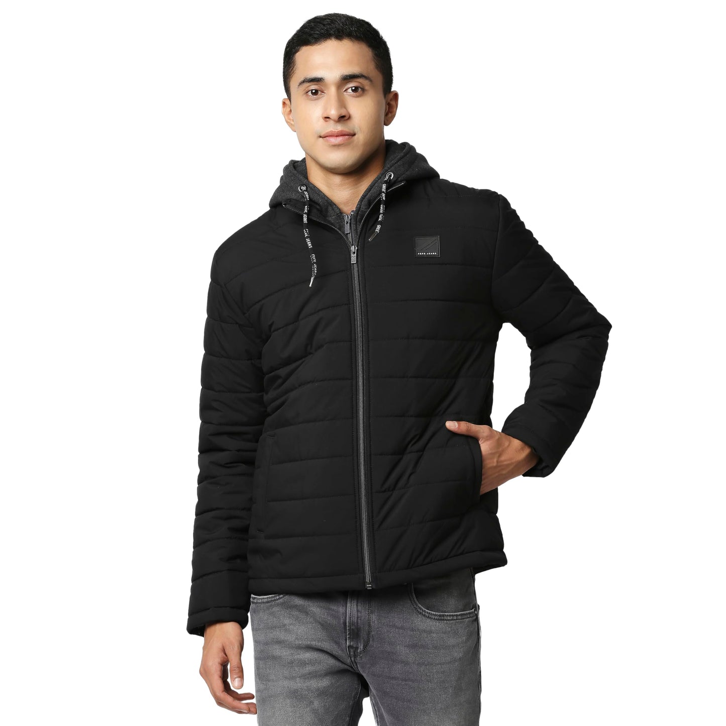 Pepe Jeans MenS Polyester Regular Fit Jackets, Black, Small