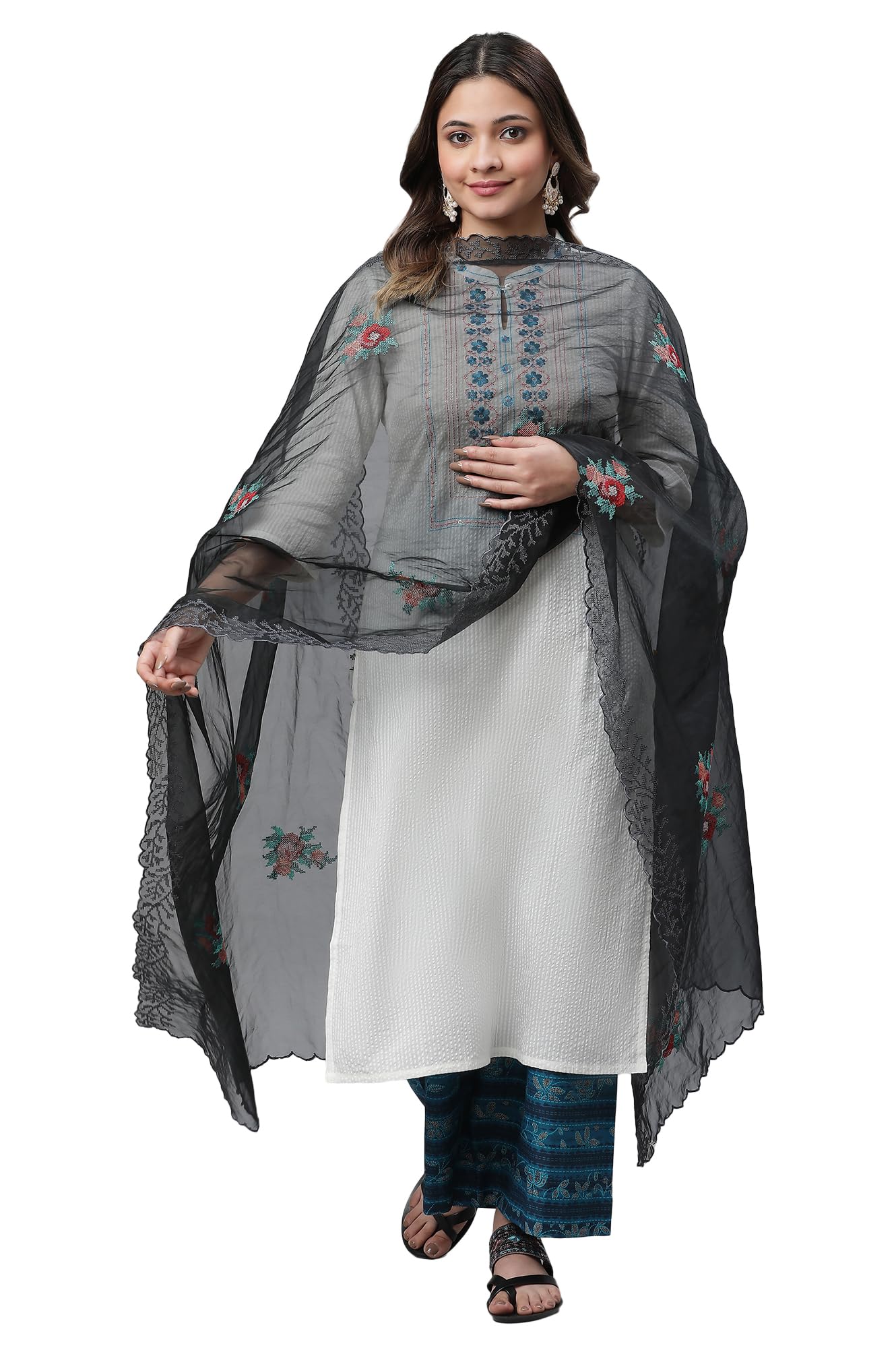 Aurelia Women Dupatta 23Aua80070-606113-Black-Fs