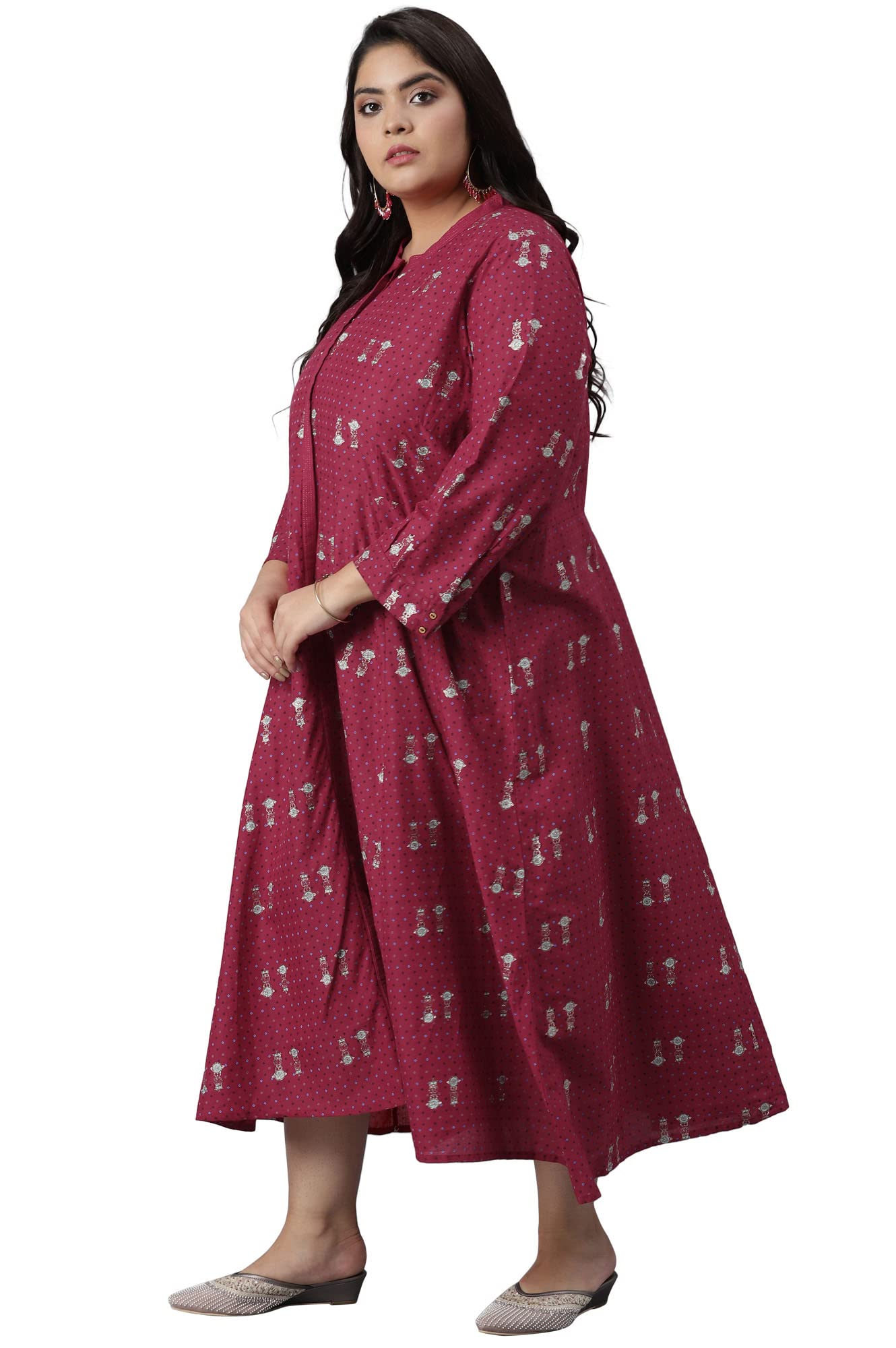 W for Woman Persian Red All-Over Print Kurta