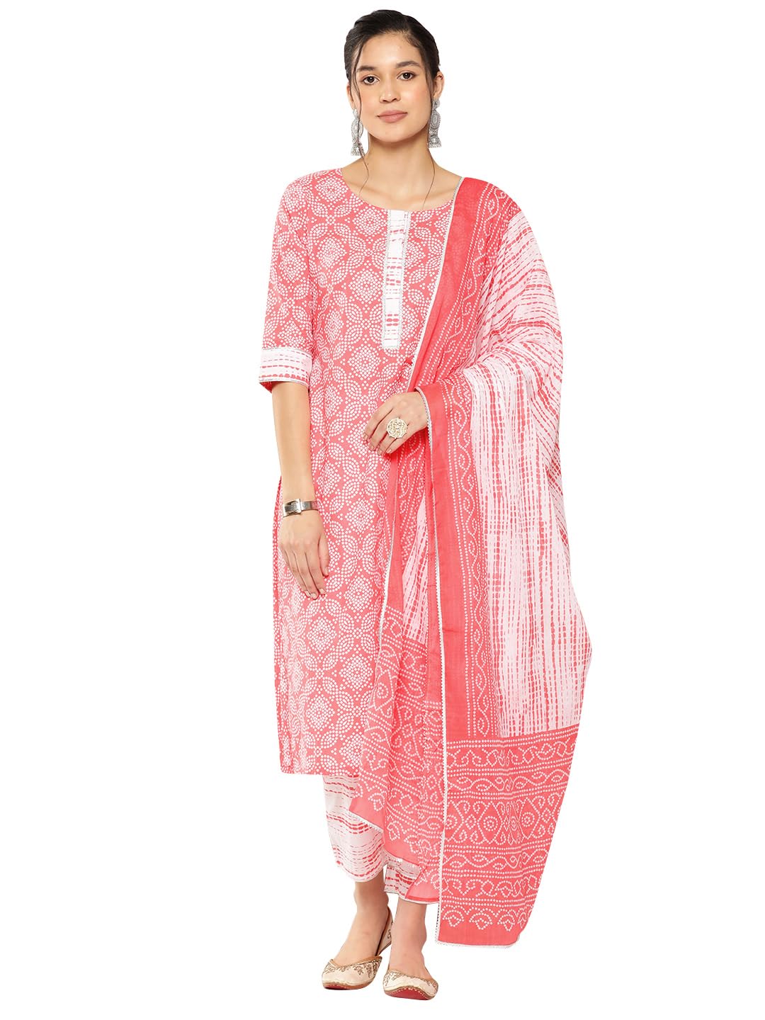 Libas WomenS Pure Cotton Kurta Sets (34226_Peach