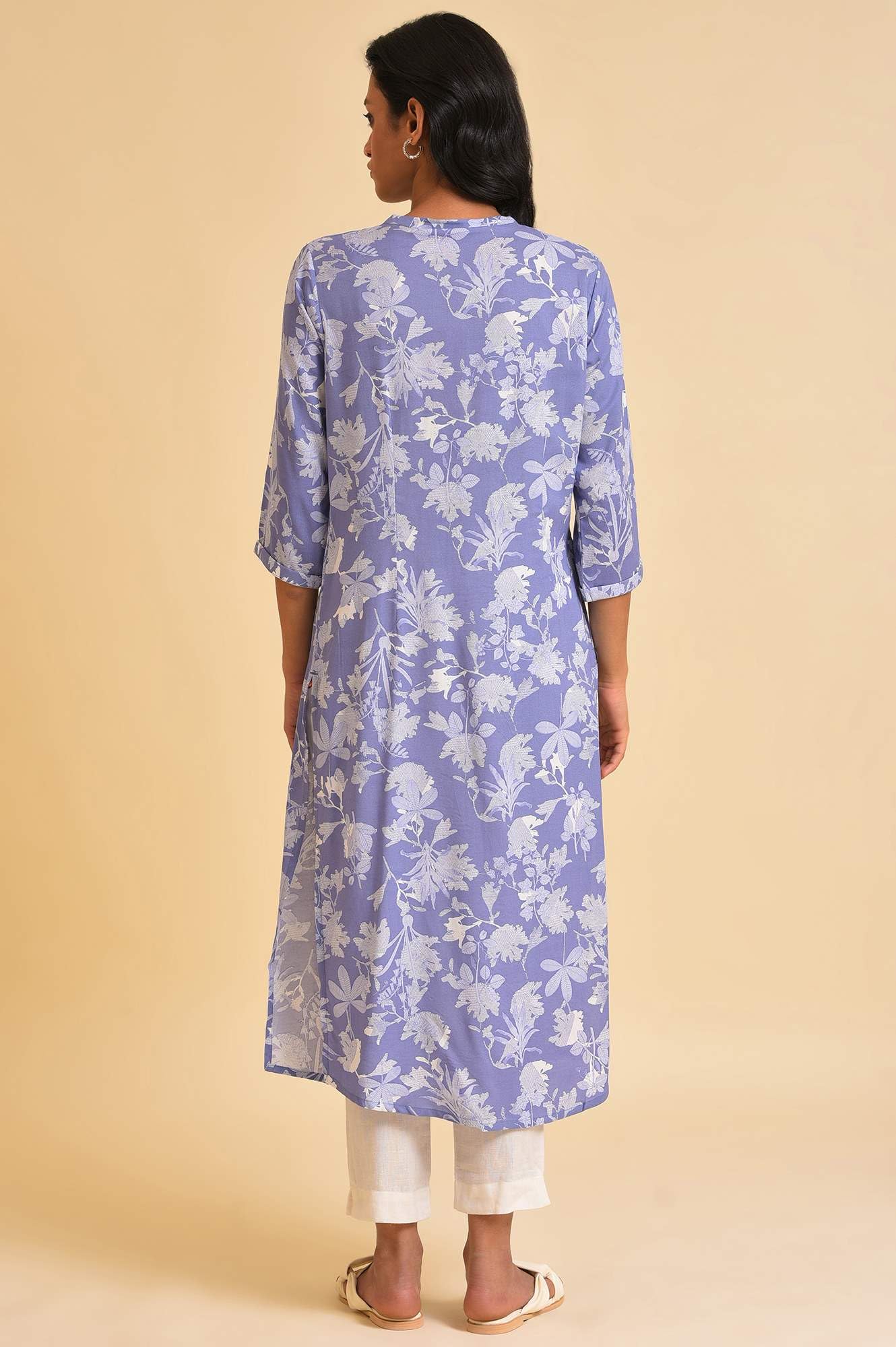 W for Woman Women's Viscose Floral Kurta & Slim Pant