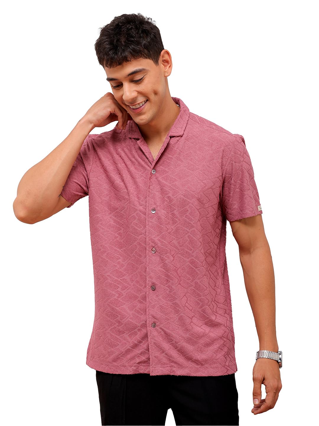 The Indian Garage Co Mens Slim Fit Shirt (1223-SHTKRS-04-02_Pink