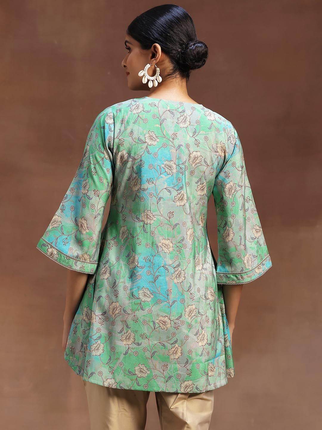 Libas WomenS Silk Blend Regular Kurti (29112O_Green