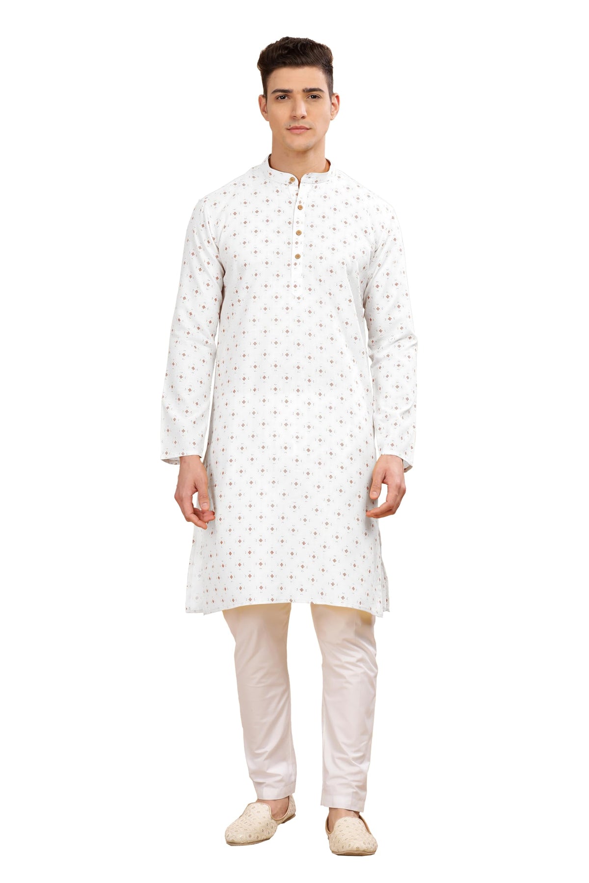 Be Active MenS Cotton Regular Kurta (C-399-1_White