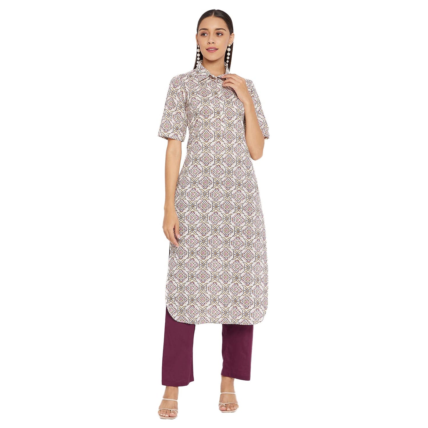 Tissu Women's Cotton Multicolored Printed Kurta 2109_Multicolored