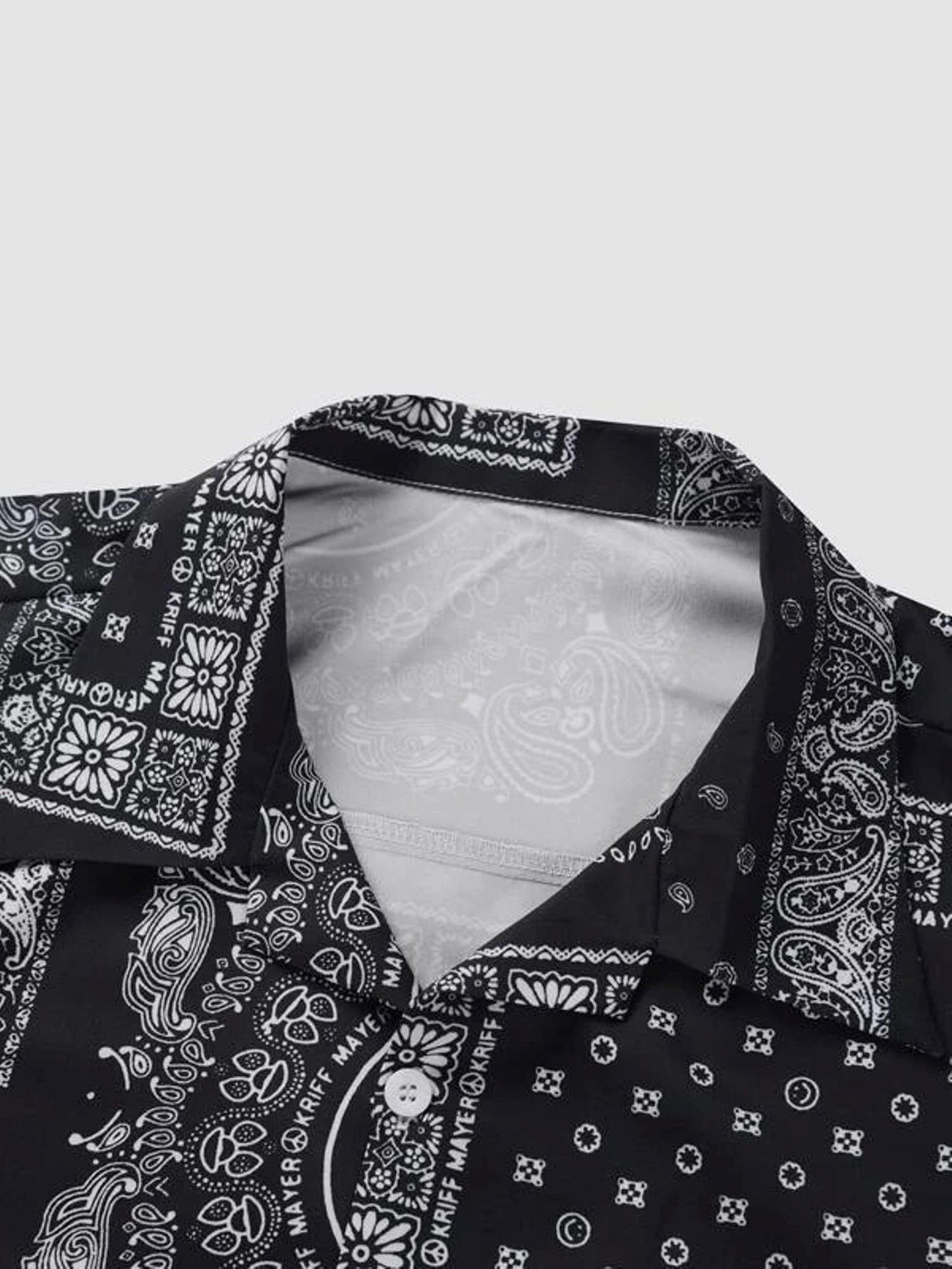 Leriya Fashion MenS Printed Regular Fit Shirt Black