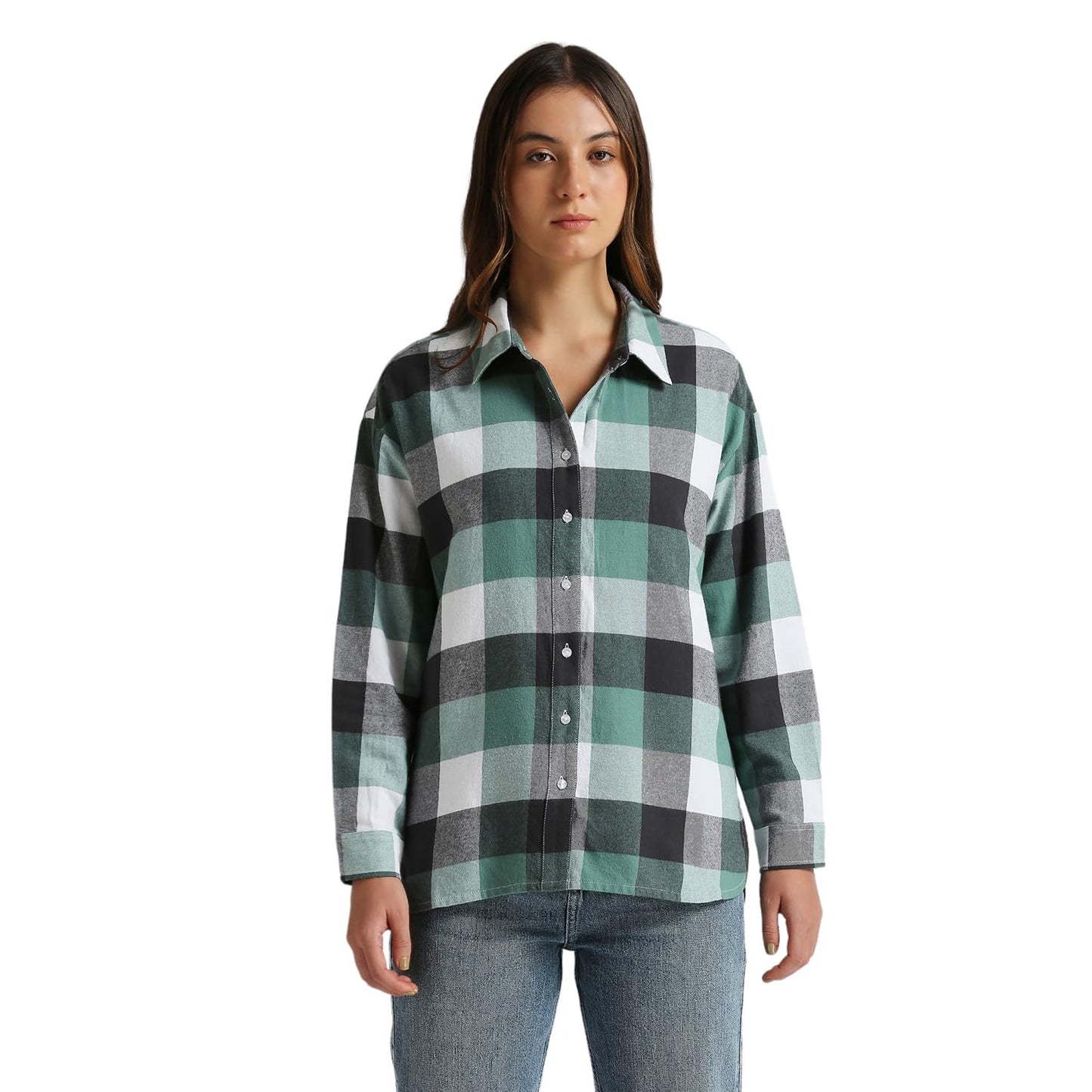 Pepe Jeans Women'S Oversized Fit Shirt (Pl305066_Green