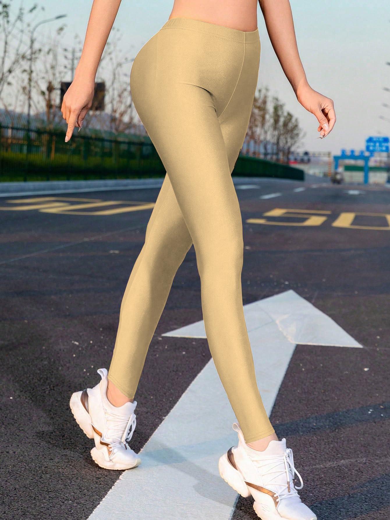 Shasmi Girls & Womens Shimmer Gold Color Solid Knitted Tailored Cut & Slim Fit Stretchable Nylon Elasthane Fabric Ankle Length